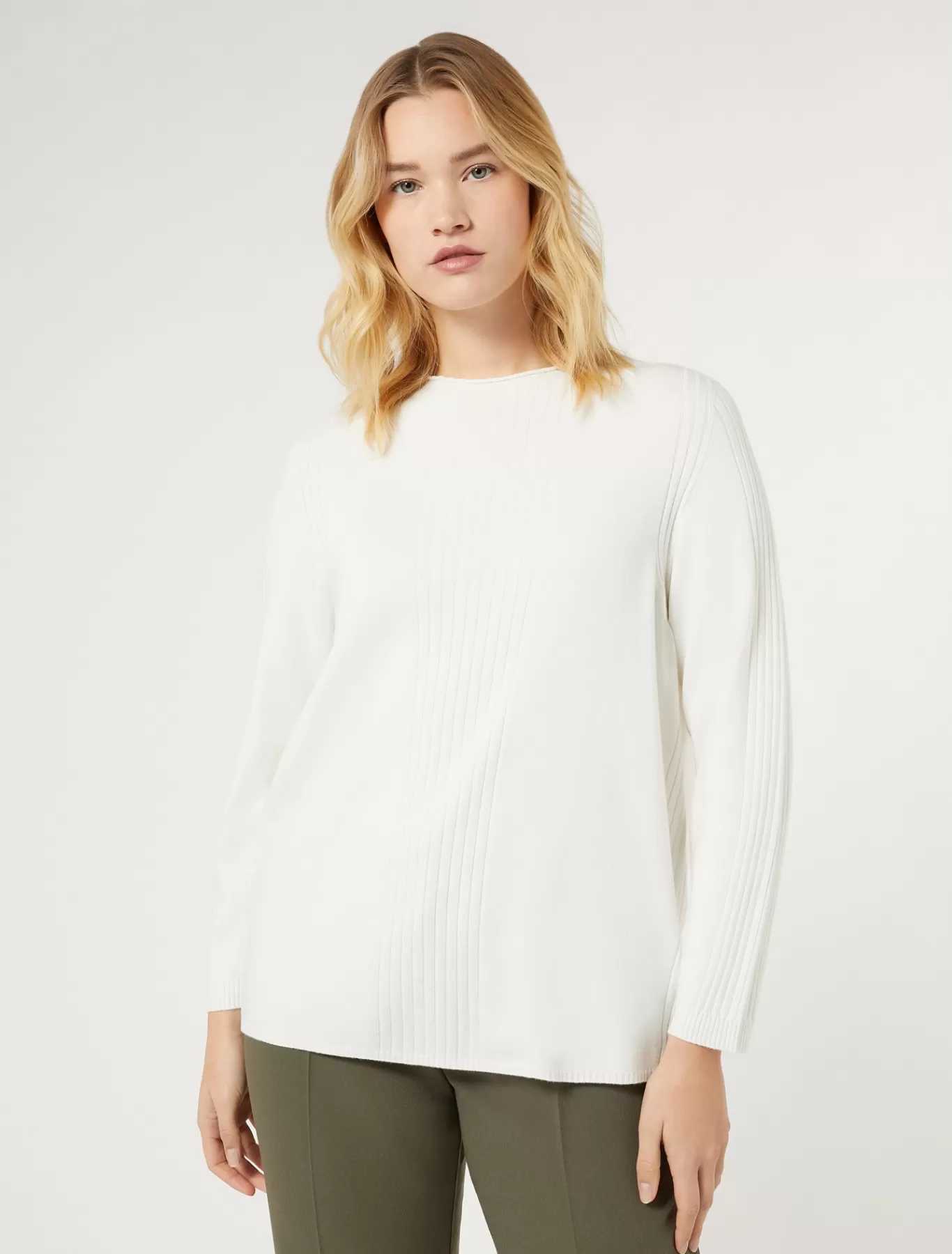 Marina Rinaldi Pulls | Pulls>Pull en viscose stretch BLANC