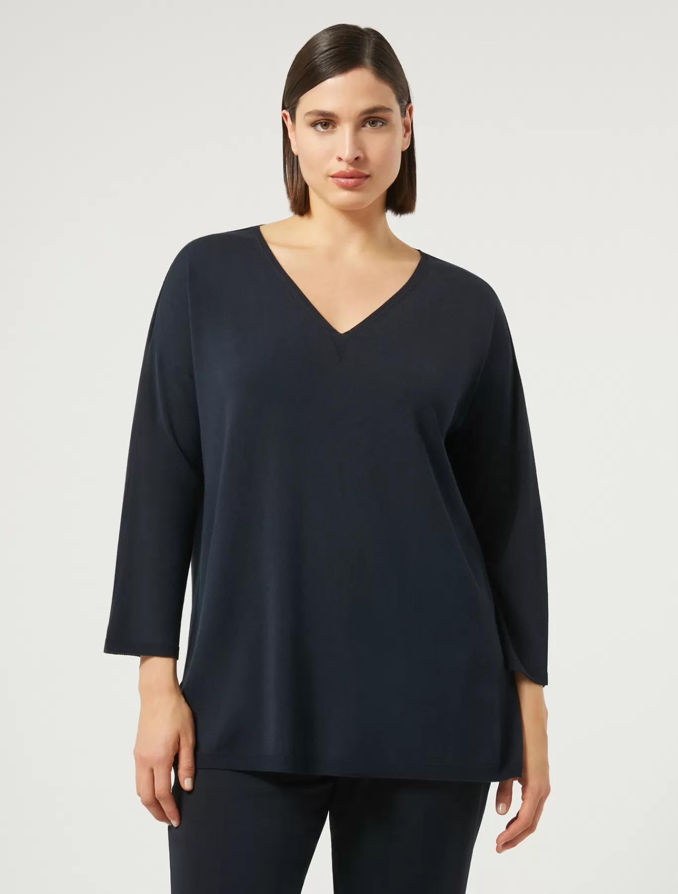 Marina Rinaldi Pulls | Pulls>Pull en viscose stretch crêpe BLEUMARINE