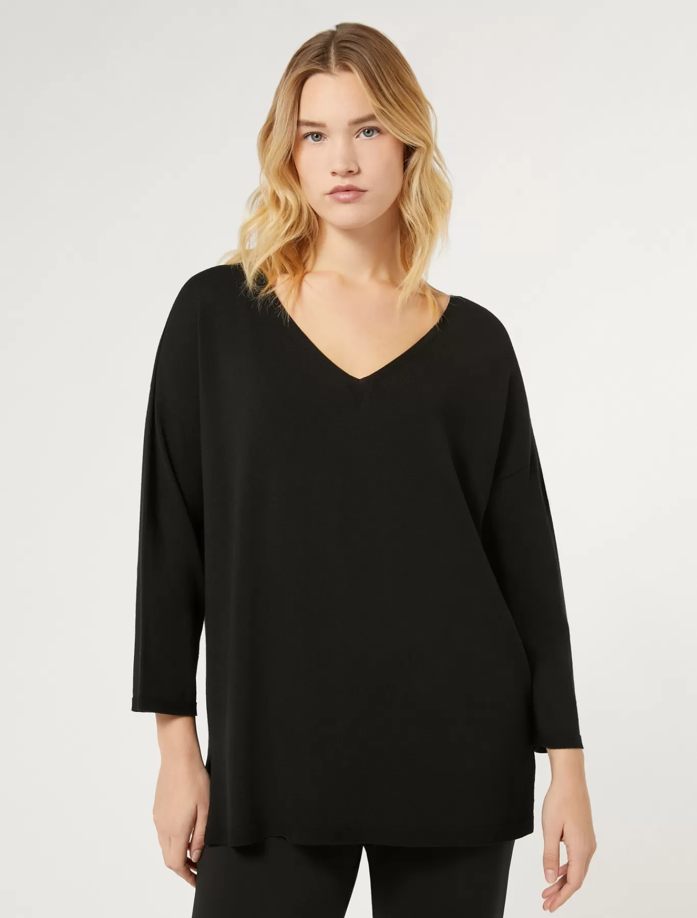 Marina Rinaldi Pulls | Pulls>Pull en viscose stretch crêpe NOIR