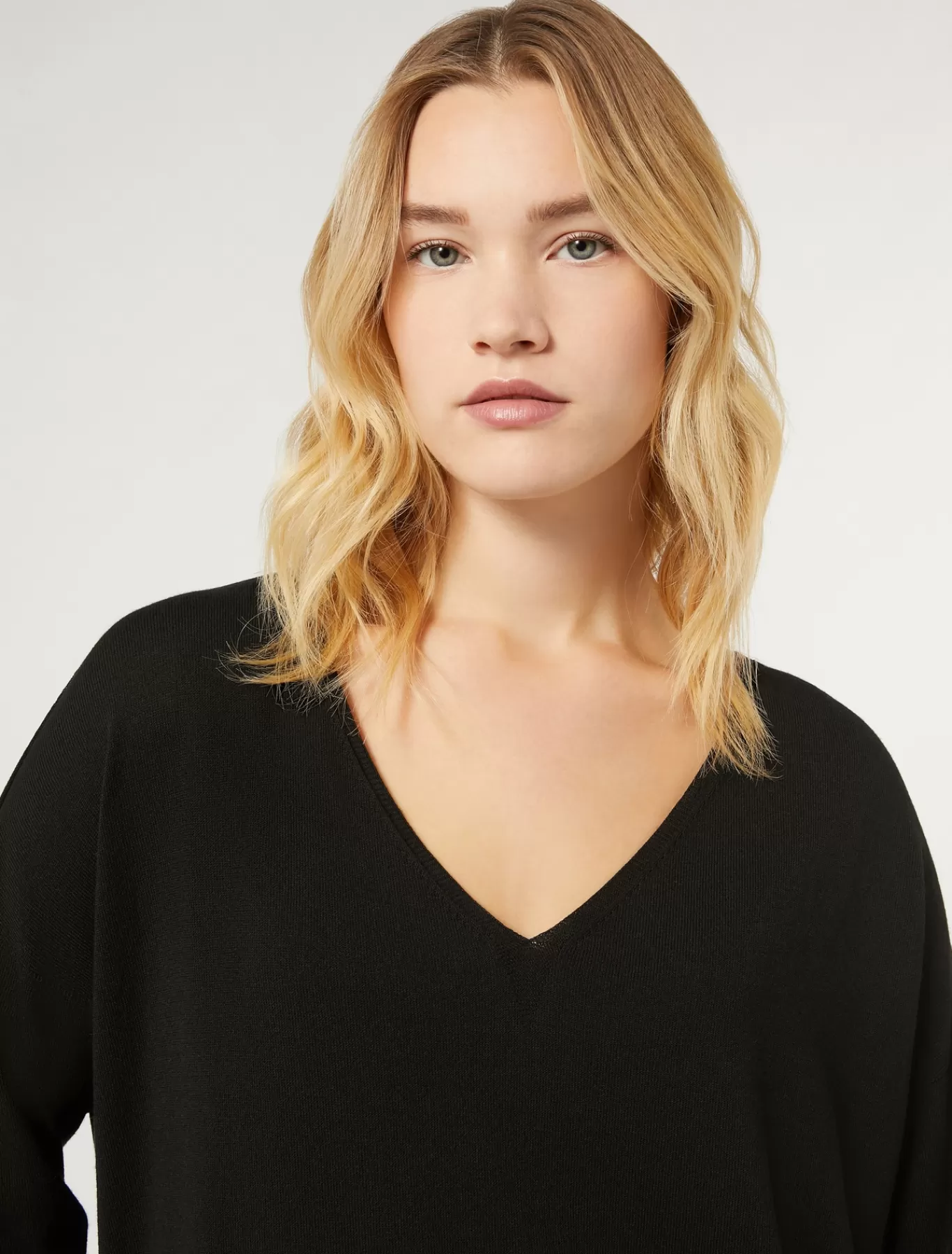 Marina Rinaldi Pulls | Pulls>Pull en viscose stretch crêpe NOIR