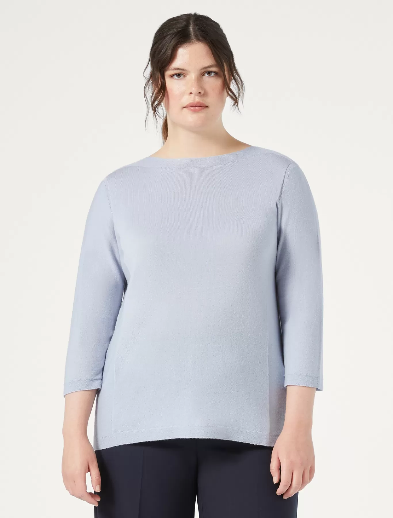 Marina Rinaldi Pulls | Pulls>Pull sans coutures en laine AZURE