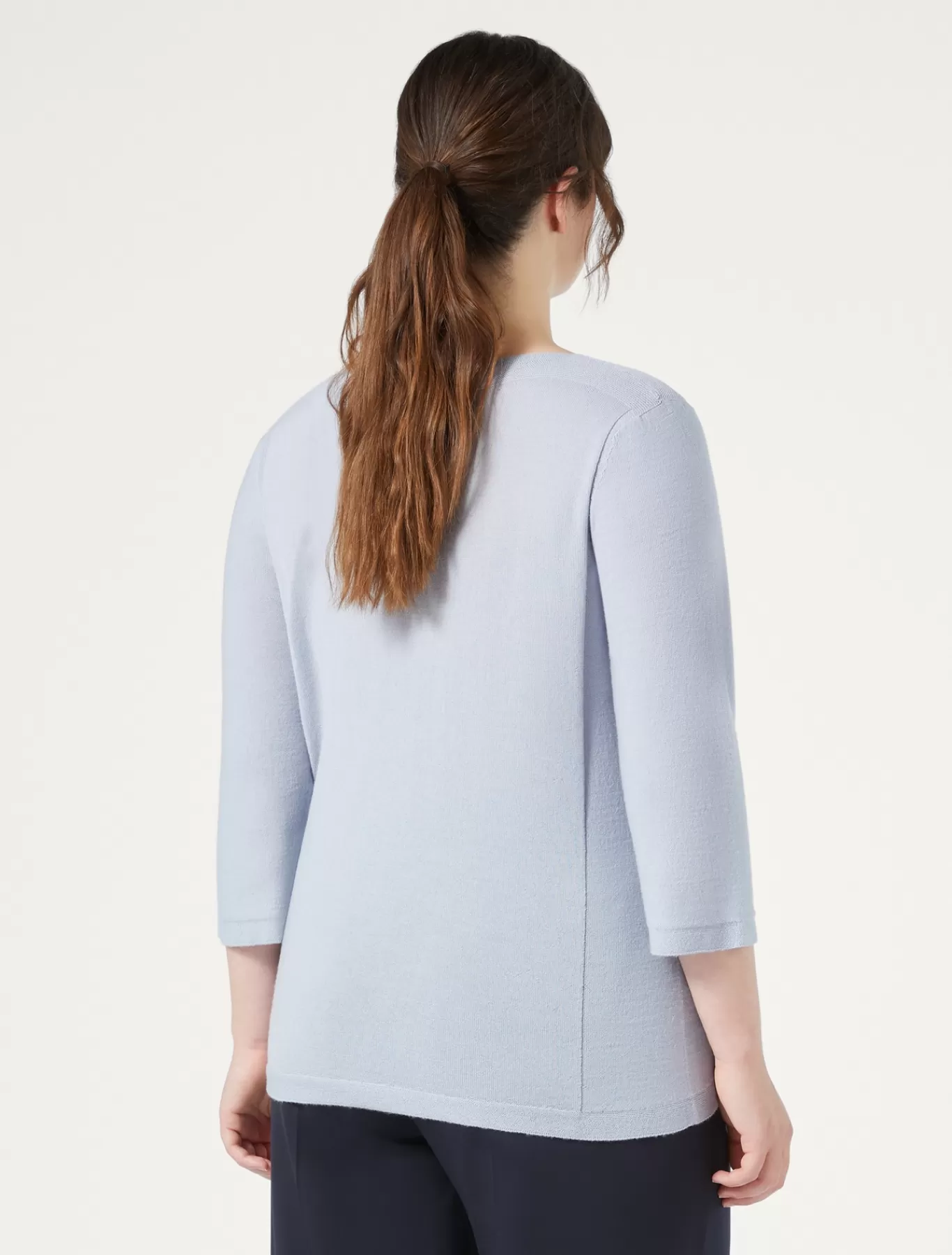 Marina Rinaldi Pulls | Pulls>Pull sans coutures en laine AZURE