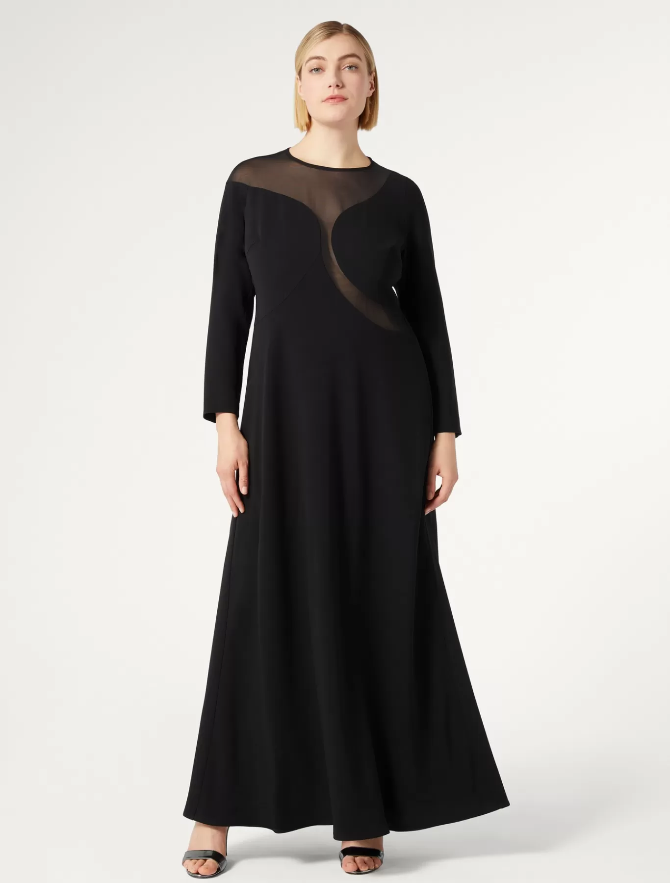 Marina Rinaldi Robes | Robes>Robe en cady avec tulle NOIR