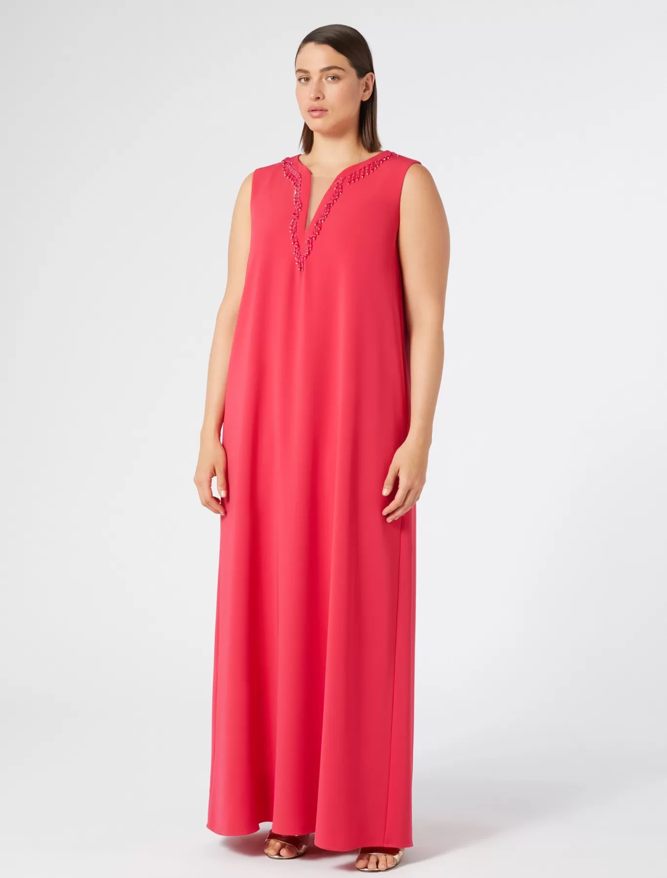 Marina Rinaldi Robes | Robes>Robe en cady triacétate FUCHSIA