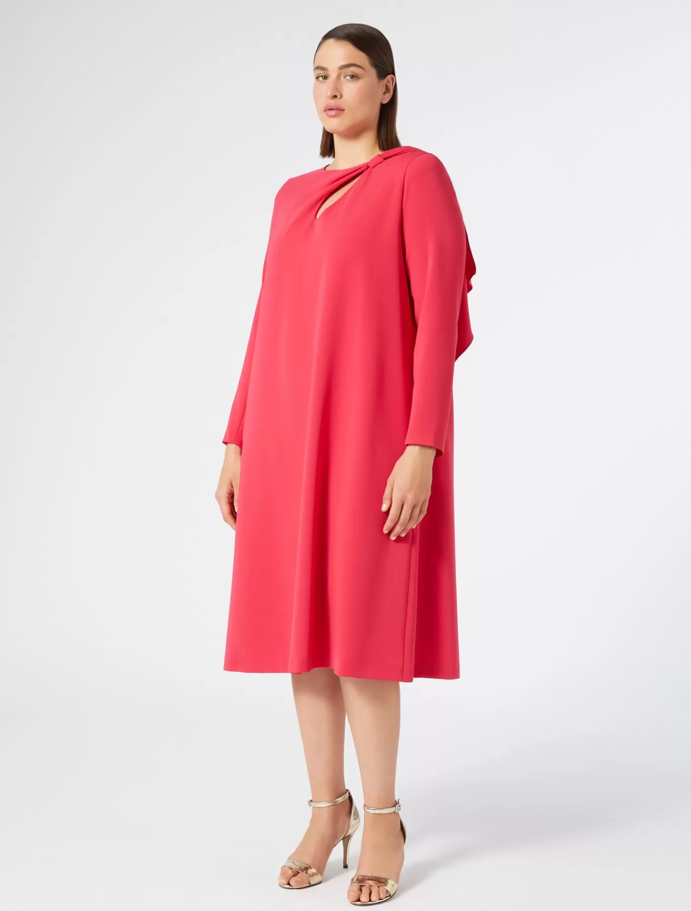 Marina Rinaldi Robes | Robes>Robe en cady triacétate FUCHSIA