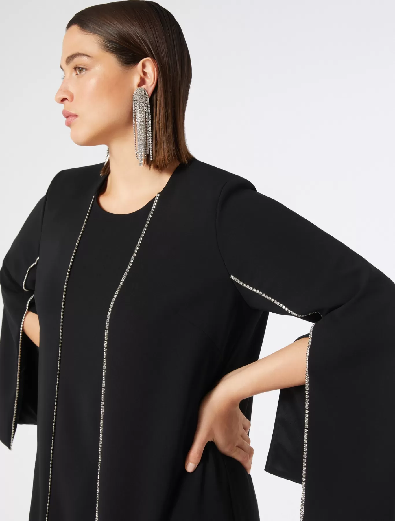 Marina Rinaldi Robes | Robes>Robe en cady triacétate NOIR