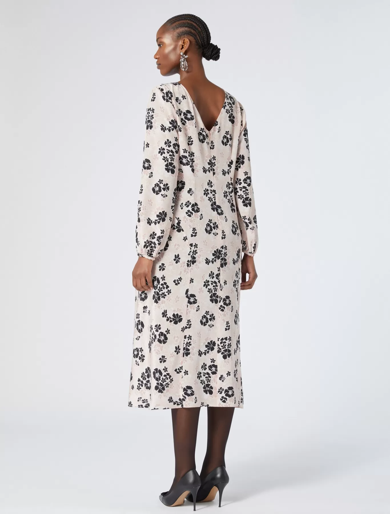 Marina Rinaldi Robes | Robes>Robe en crêpe de Chine de soie ROSE