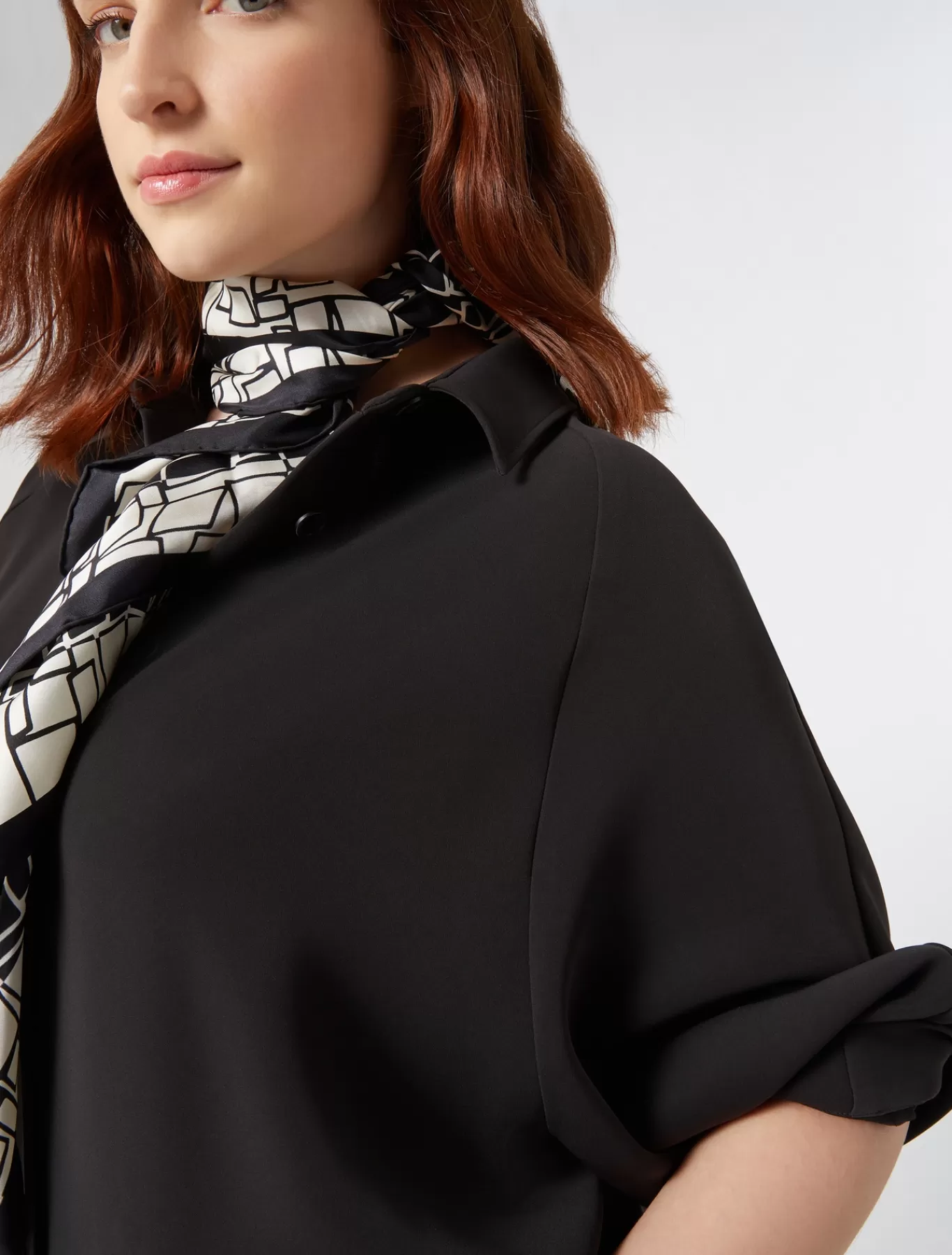 Marina Rinaldi Robes | Robes>Robe en crêpe envers satin NOIR