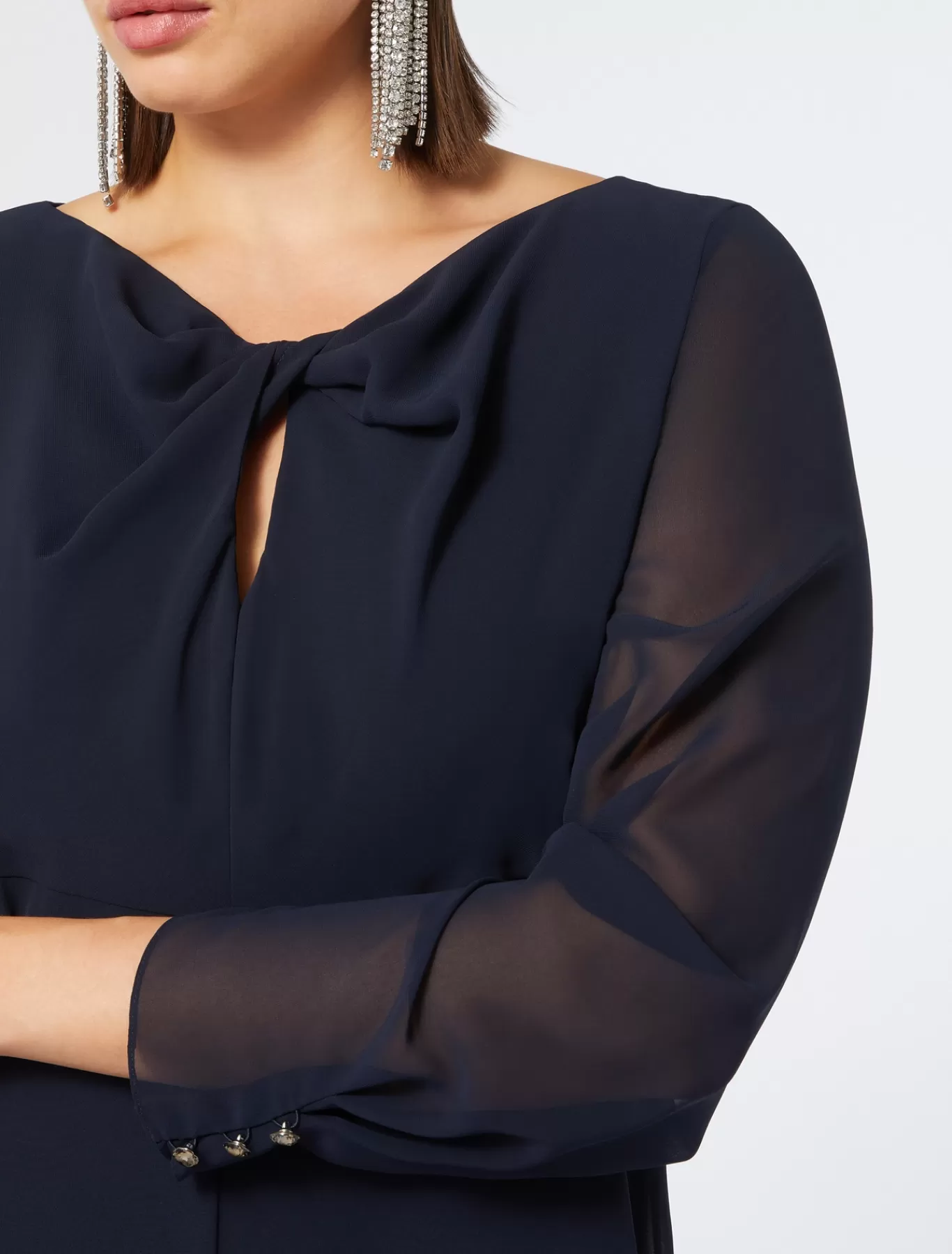 Marina Rinaldi Robes | Robes>Robe en crêpe georgette BLEUNUIT