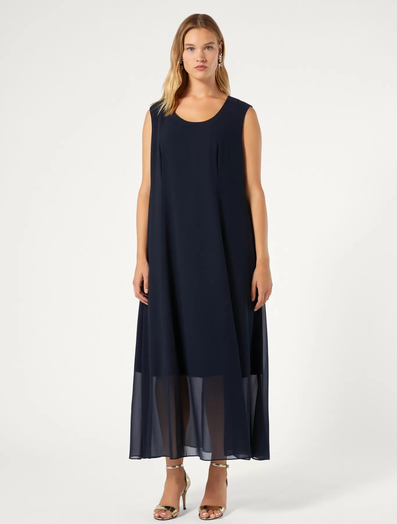 Marina Rinaldi Robes | Robes>Robe en georgette BLEUMARINE