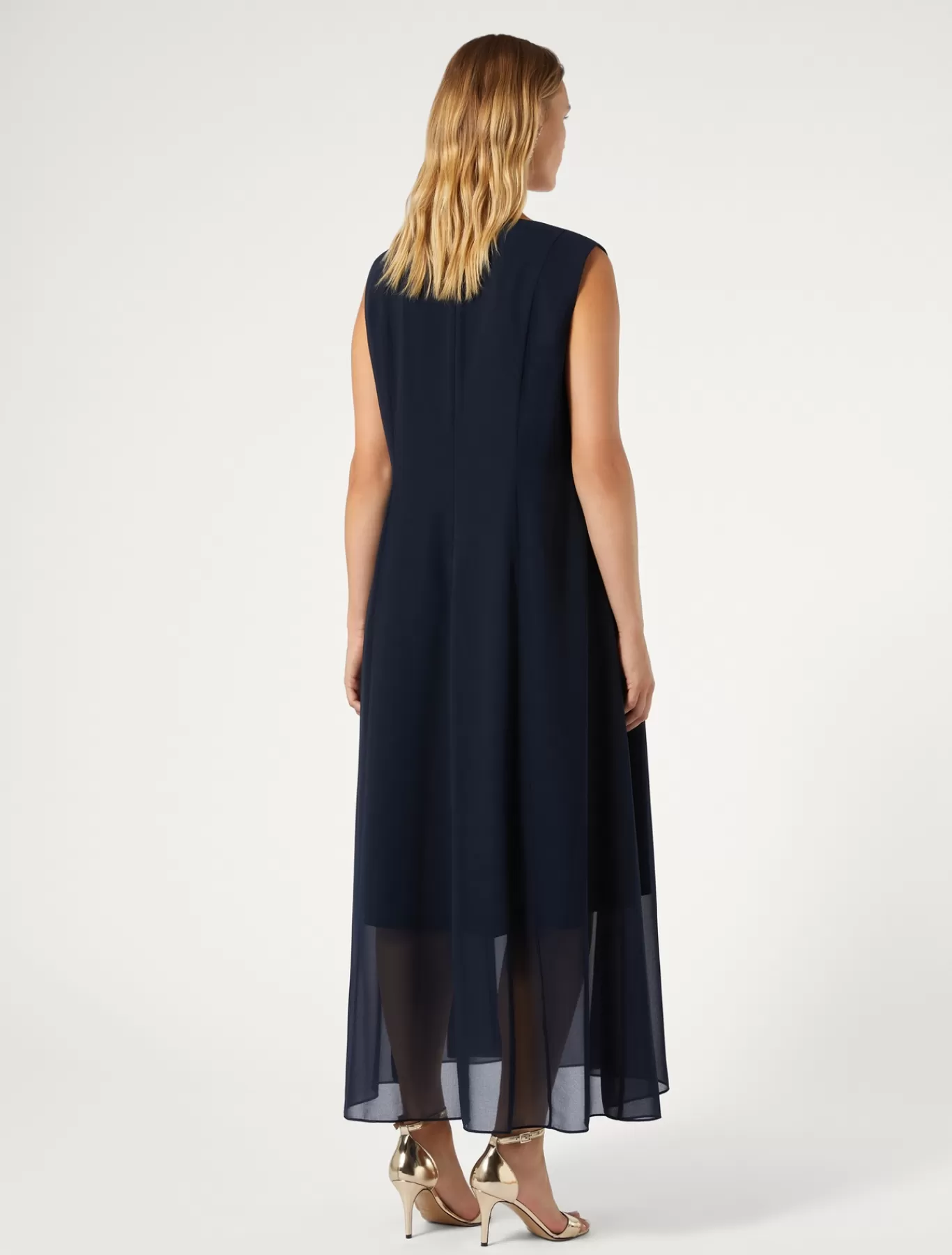 Marina Rinaldi Robes | Robes>Robe en georgette BLEUMARINE