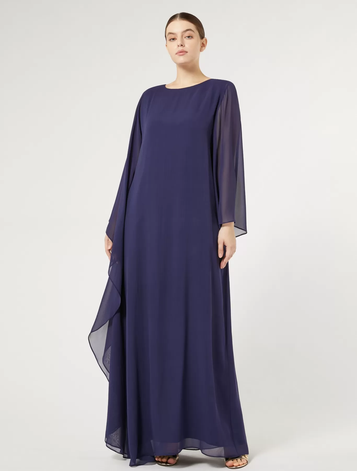 Marina Rinaldi Robes | Robes>Robe en georgette de soie BLEUMARINE