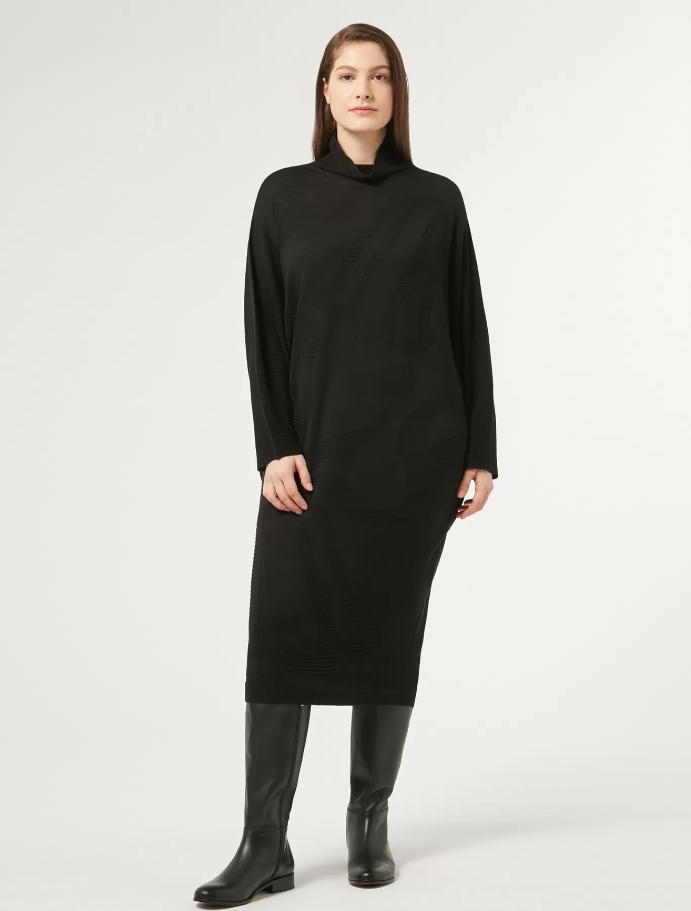 Marina Rinaldi Robes | Robes>Robe en laine mélangée NOIR