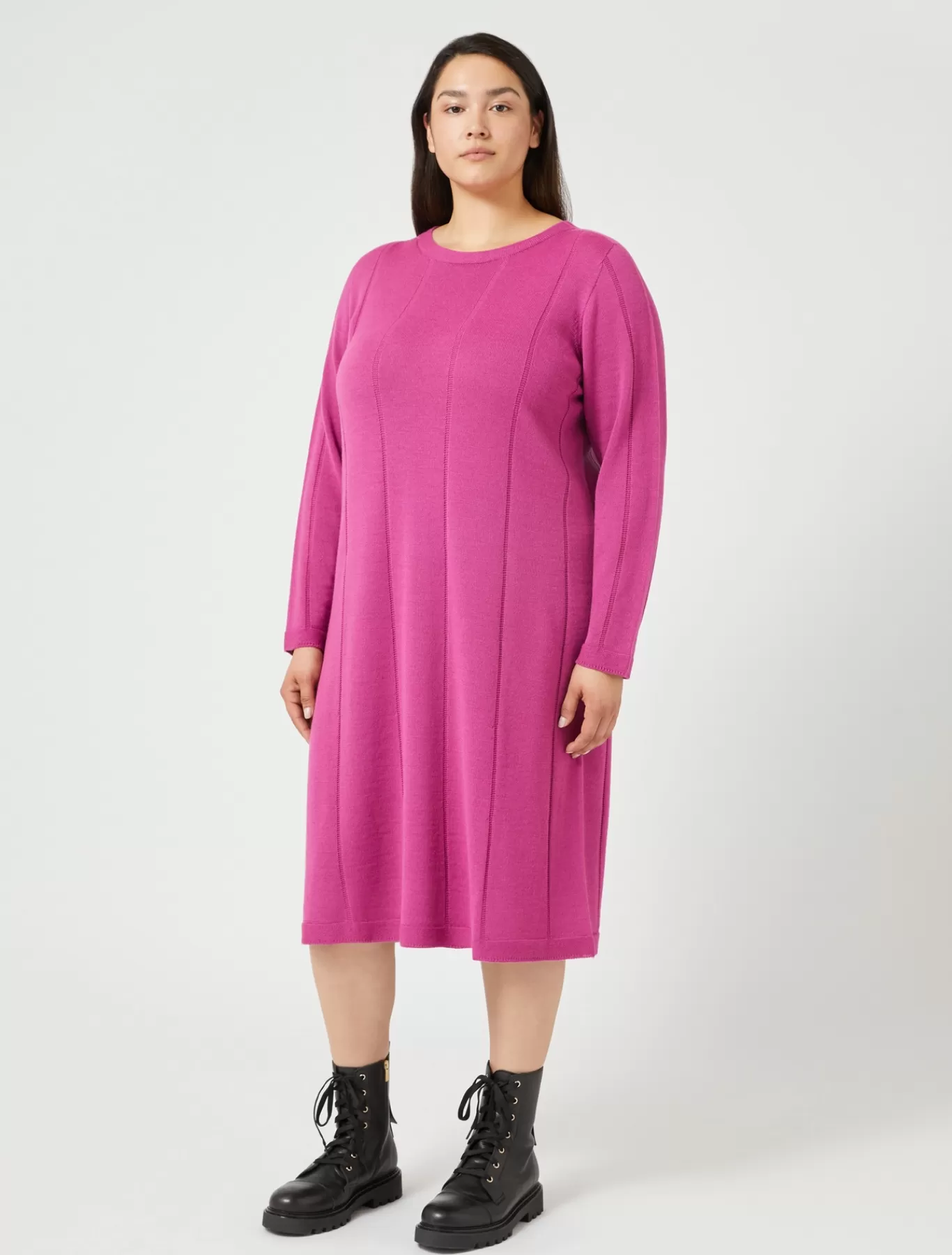 Marina Rinaldi Robes | Robes>Robe en laine mélangée ROSEVIOLET