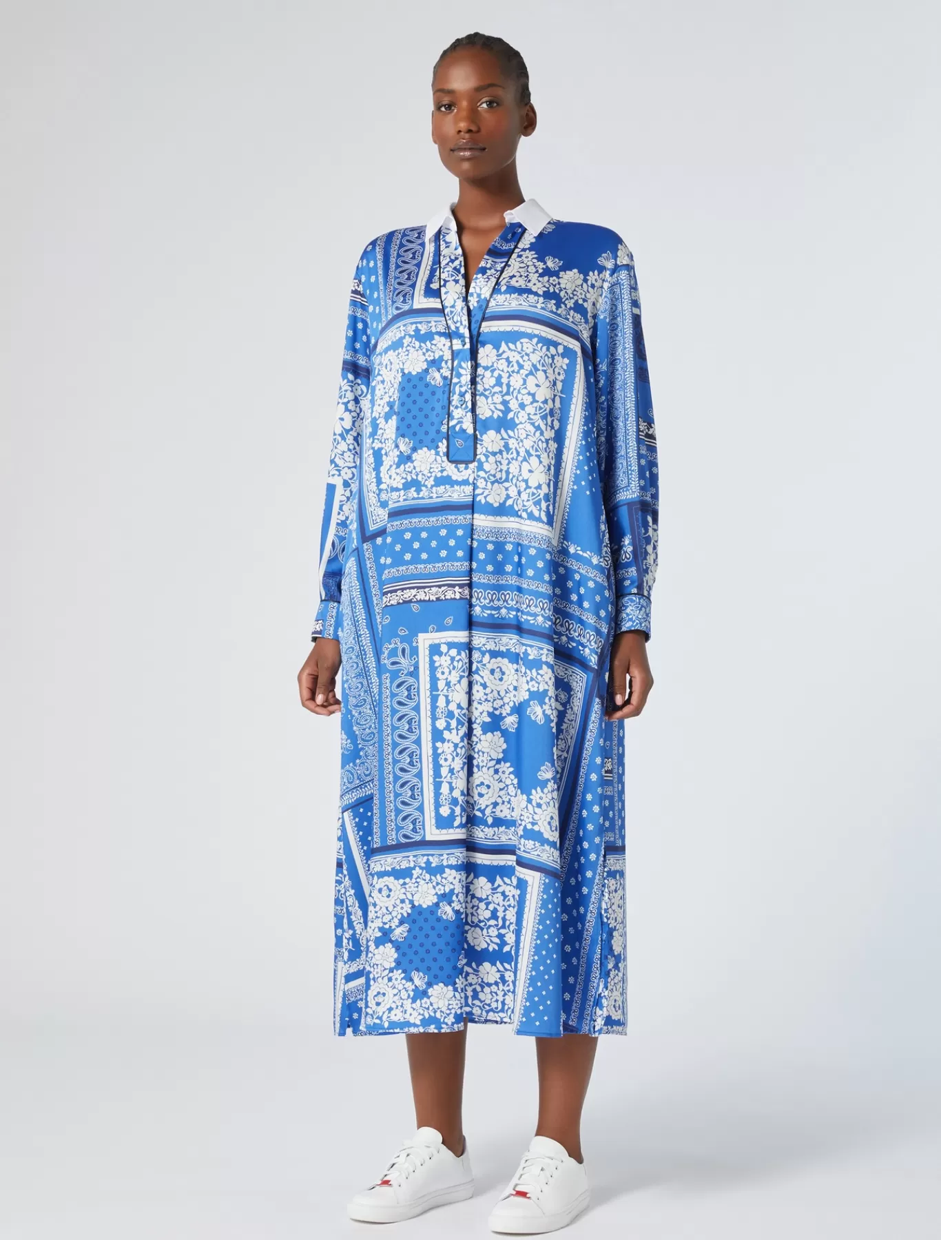 Marina Rinaldi Robes | Robes>Robe en sergé imprimé AZURE