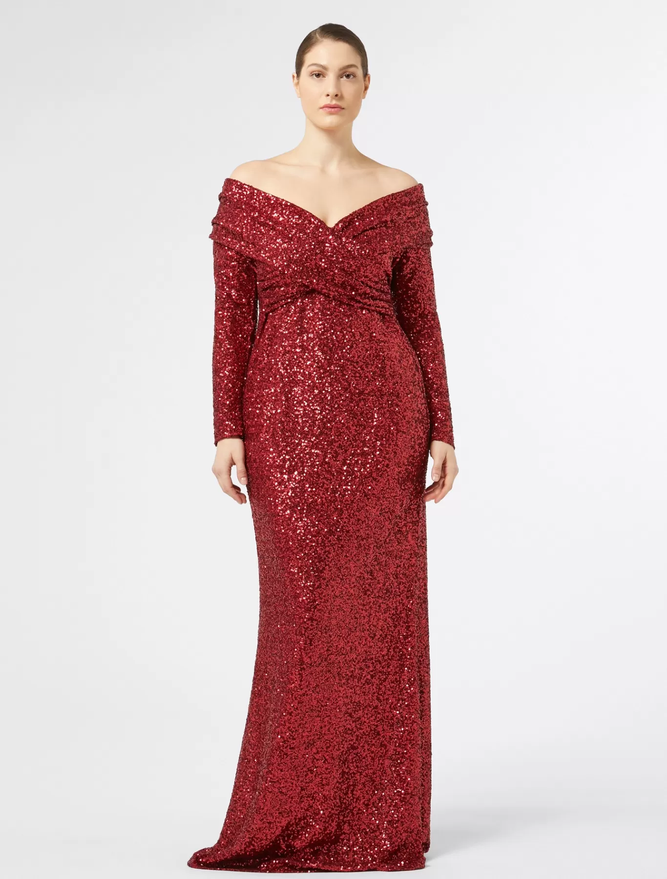 Marina Rinaldi Marina Rinaldi By Zuhair Murad>Robe longue à paillettes ROUGE