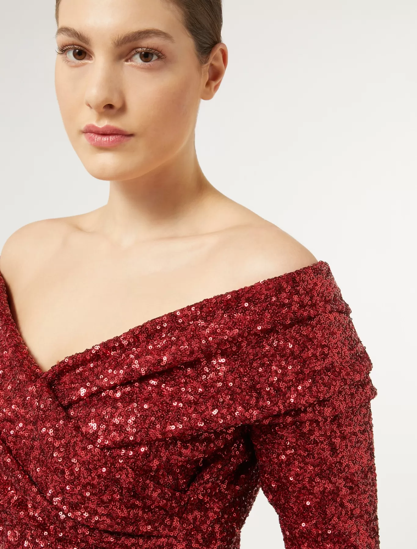 Marina Rinaldi Marina Rinaldi By Zuhair Murad>Robe longue à paillettes ROUGE