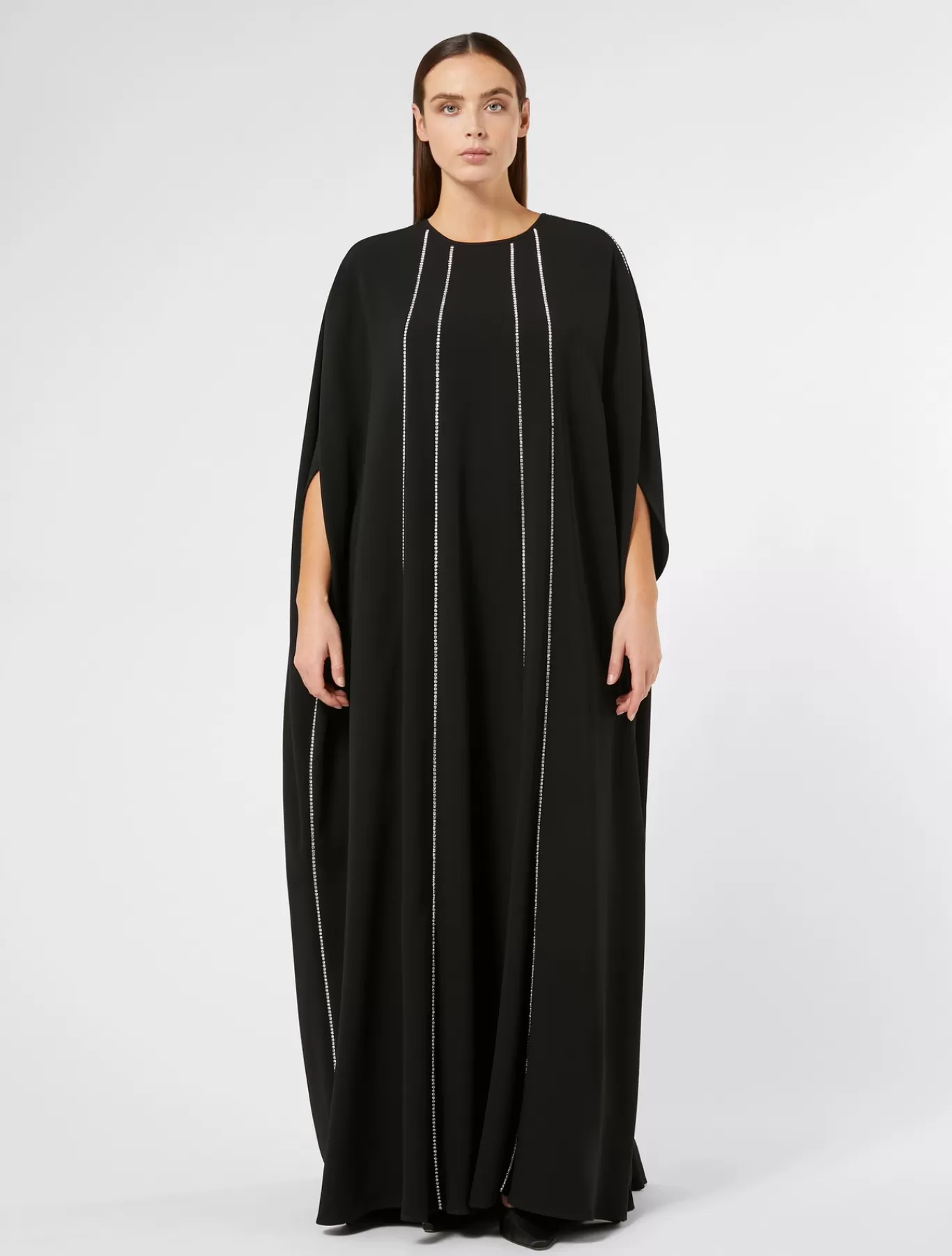 Marina Rinaldi Robes | Robes>Robe longue en cady triacétate NOIR