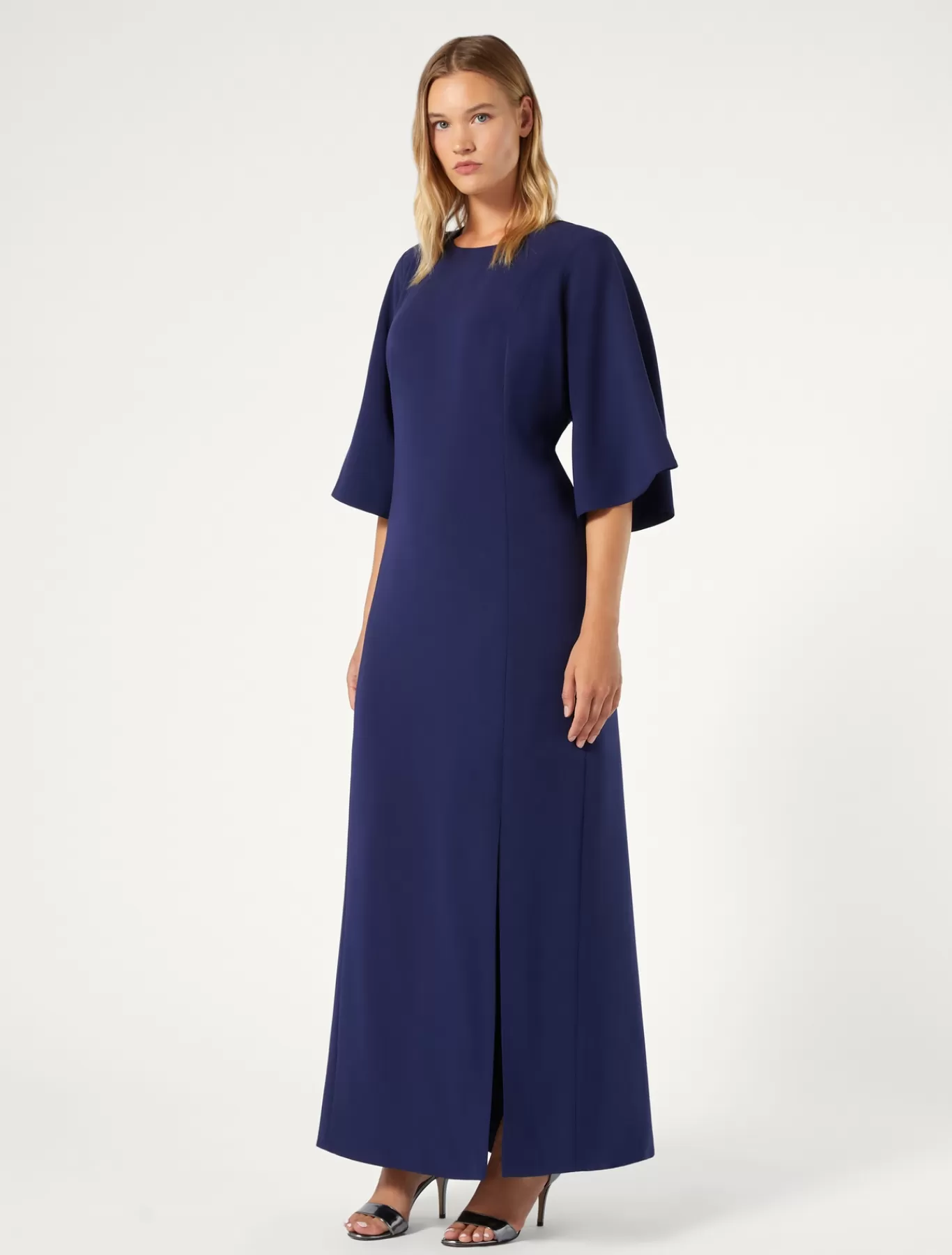 Marina Rinaldi Robes | Collection Elegante>Robe longue en cady triacétate ENCRE