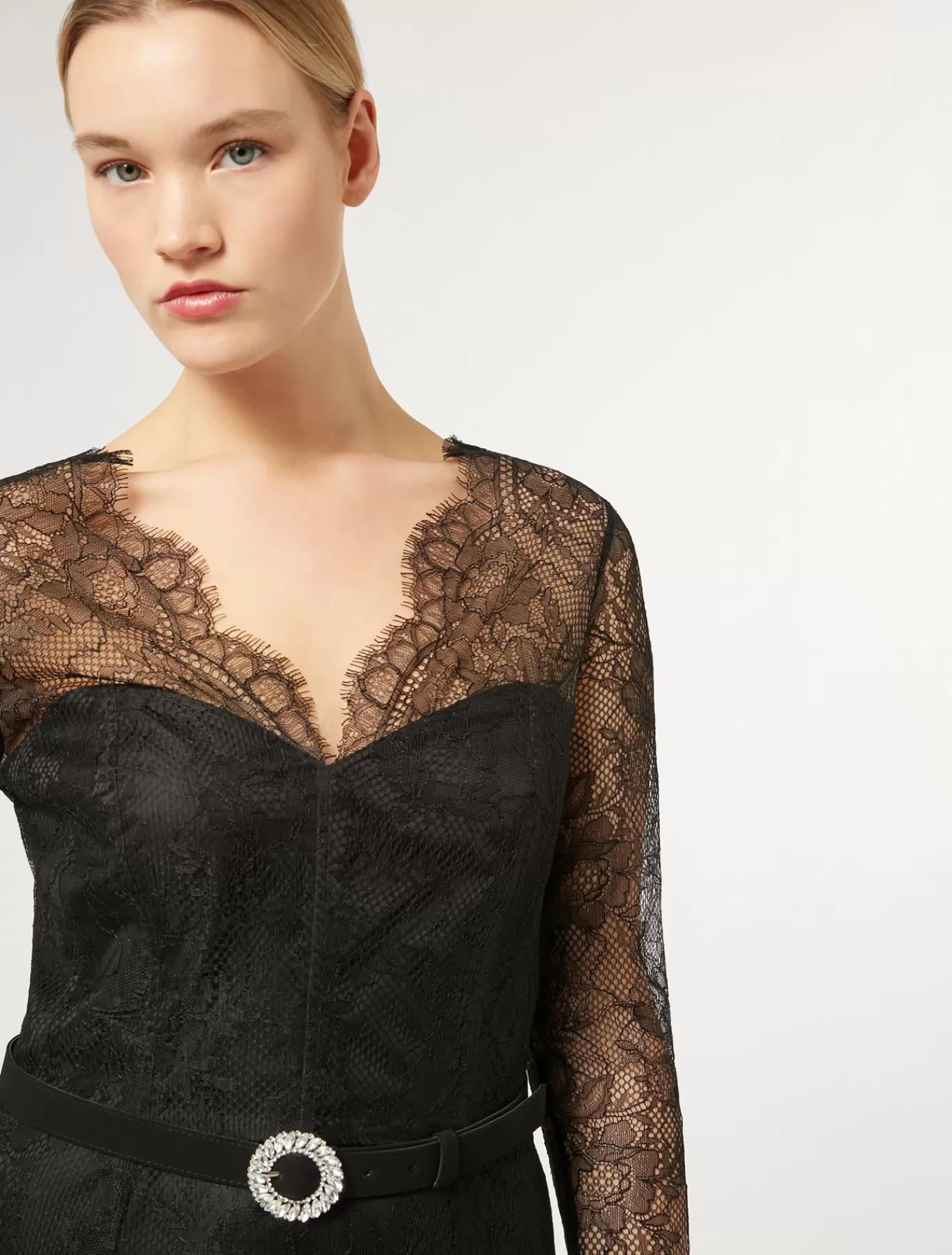 Marina Rinaldi Marina Rinaldi By Zuhair Murad>Robe longue en dentelle NOIR