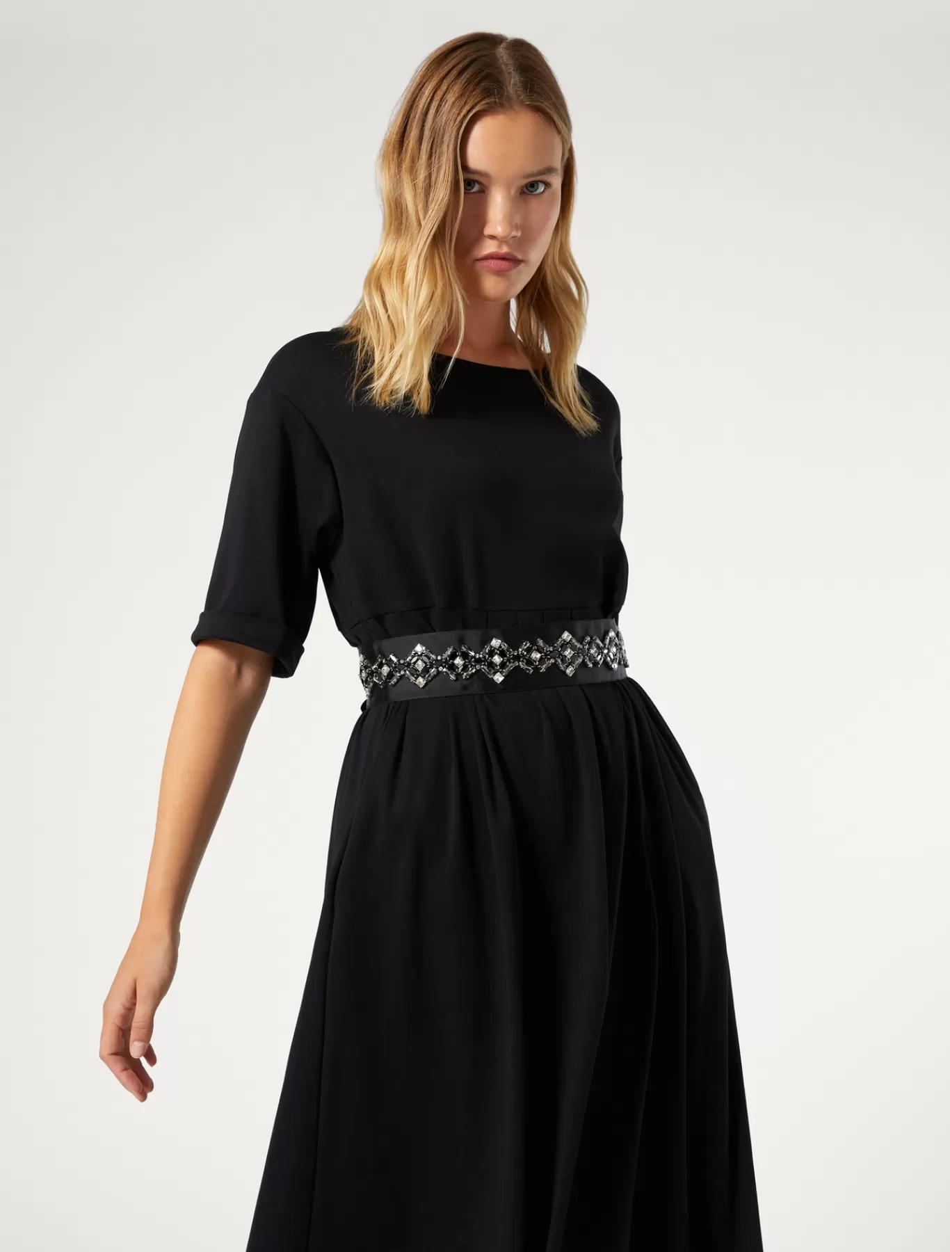 Marina Rinaldi Robes | Robes>Robe longue en jersey NOIR