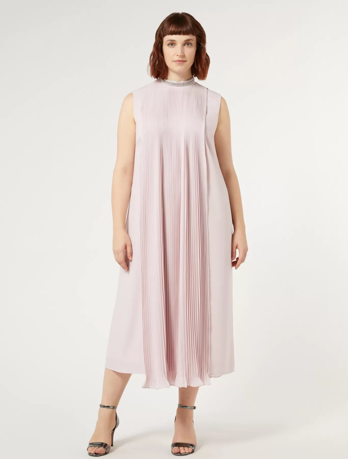 Marina Rinaldi Robes | Collection Elegante>Robe mi-longue en crêpe ROSE