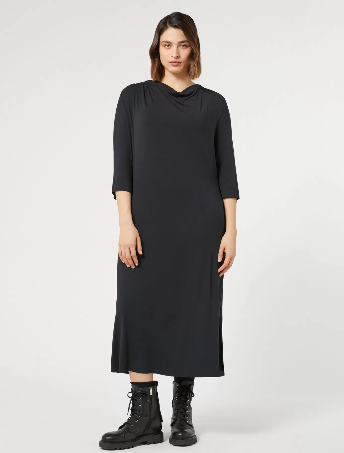 Marina Rinaldi Robes | Robes>Robe mi-longue en jersey NOIR