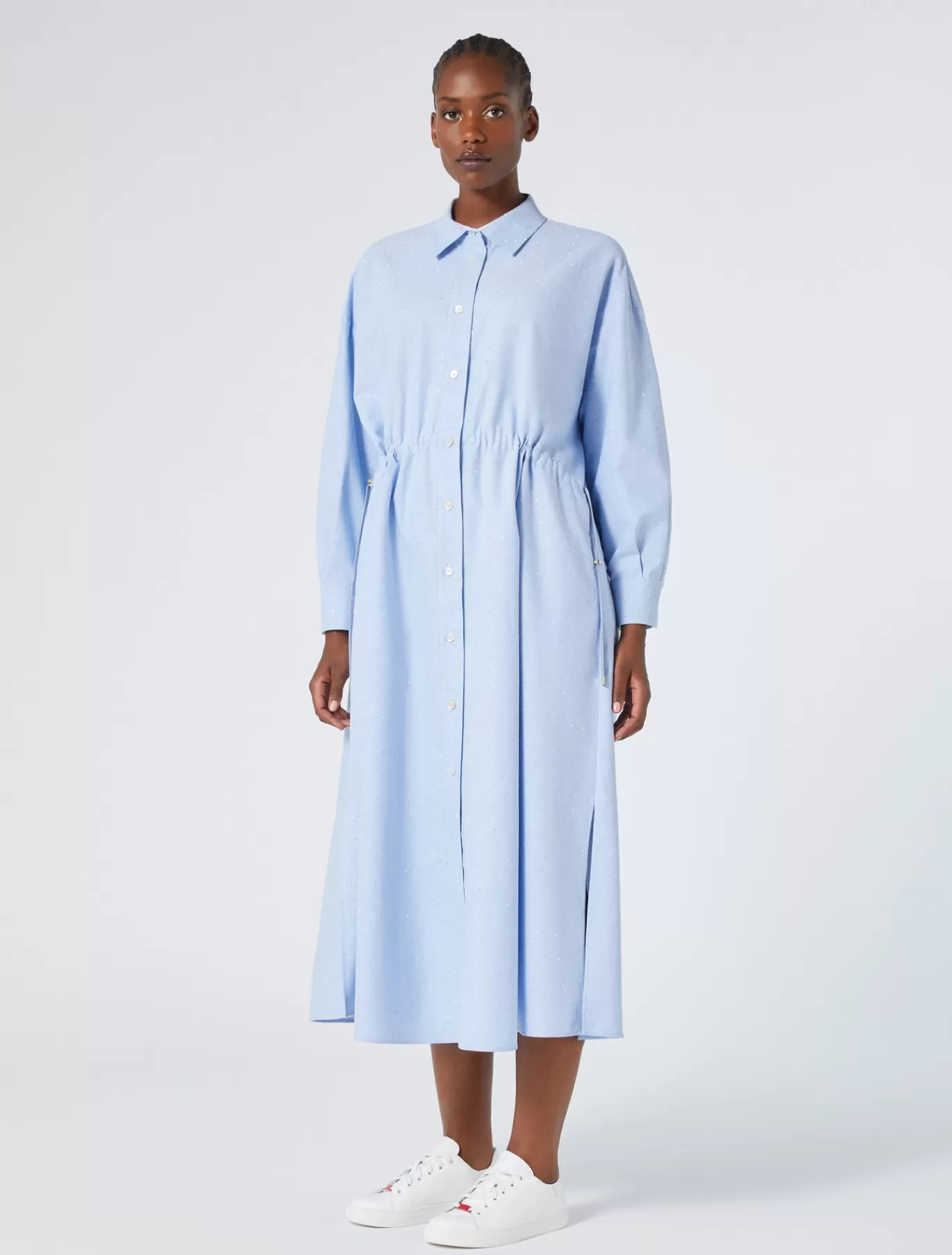 Marina Rinaldi Robes | Robes>Robe-chemise en coton Oxford AZURE