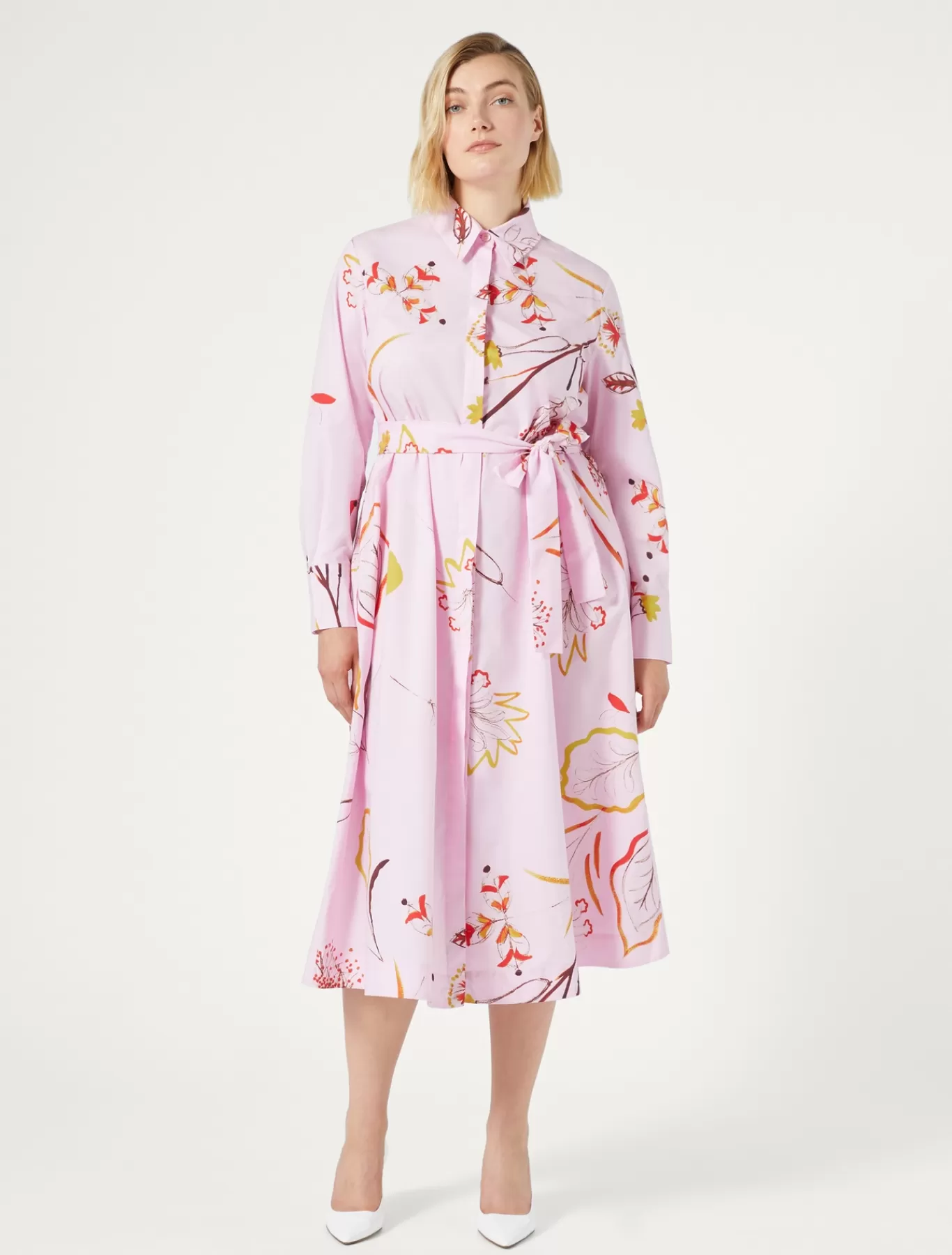 Marina Rinaldi Robes | Robes>Robe-chemise en popeline ROSE