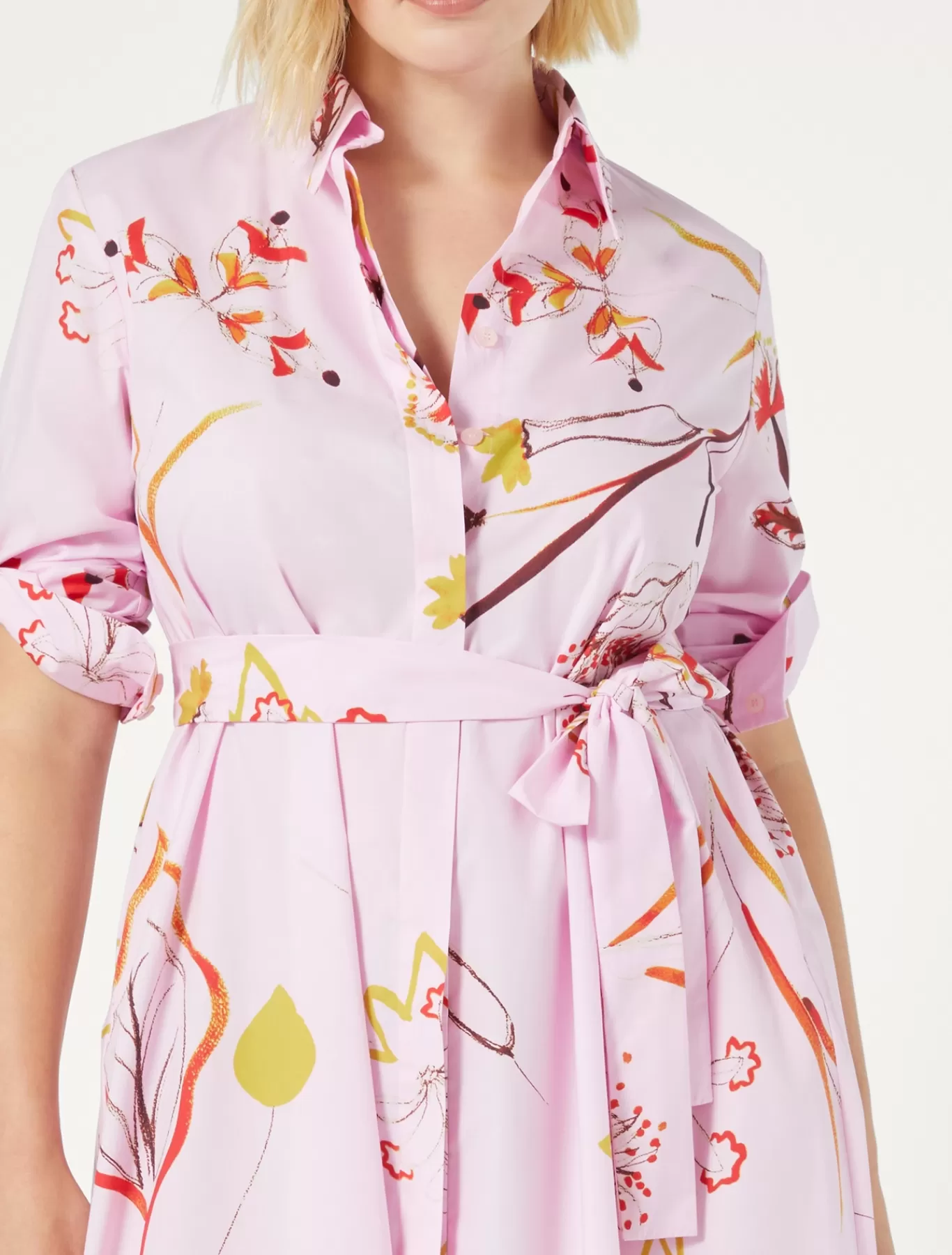 Marina Rinaldi Robes | Robes>Robe-chemise en popeline ROSE