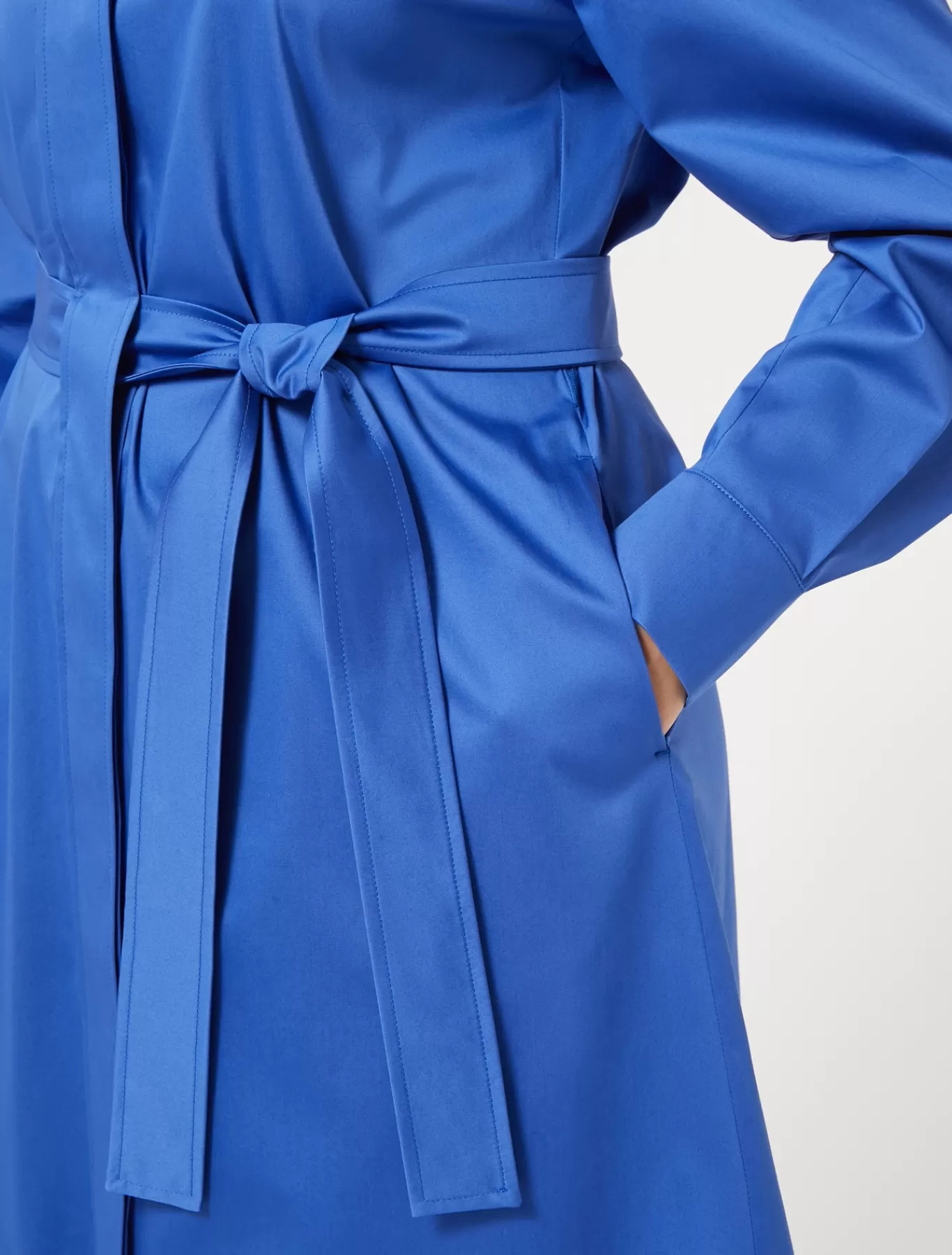 Marina Rinaldi Robes | Robes>Robe-chemise en satin stretch BLEUDECHINE