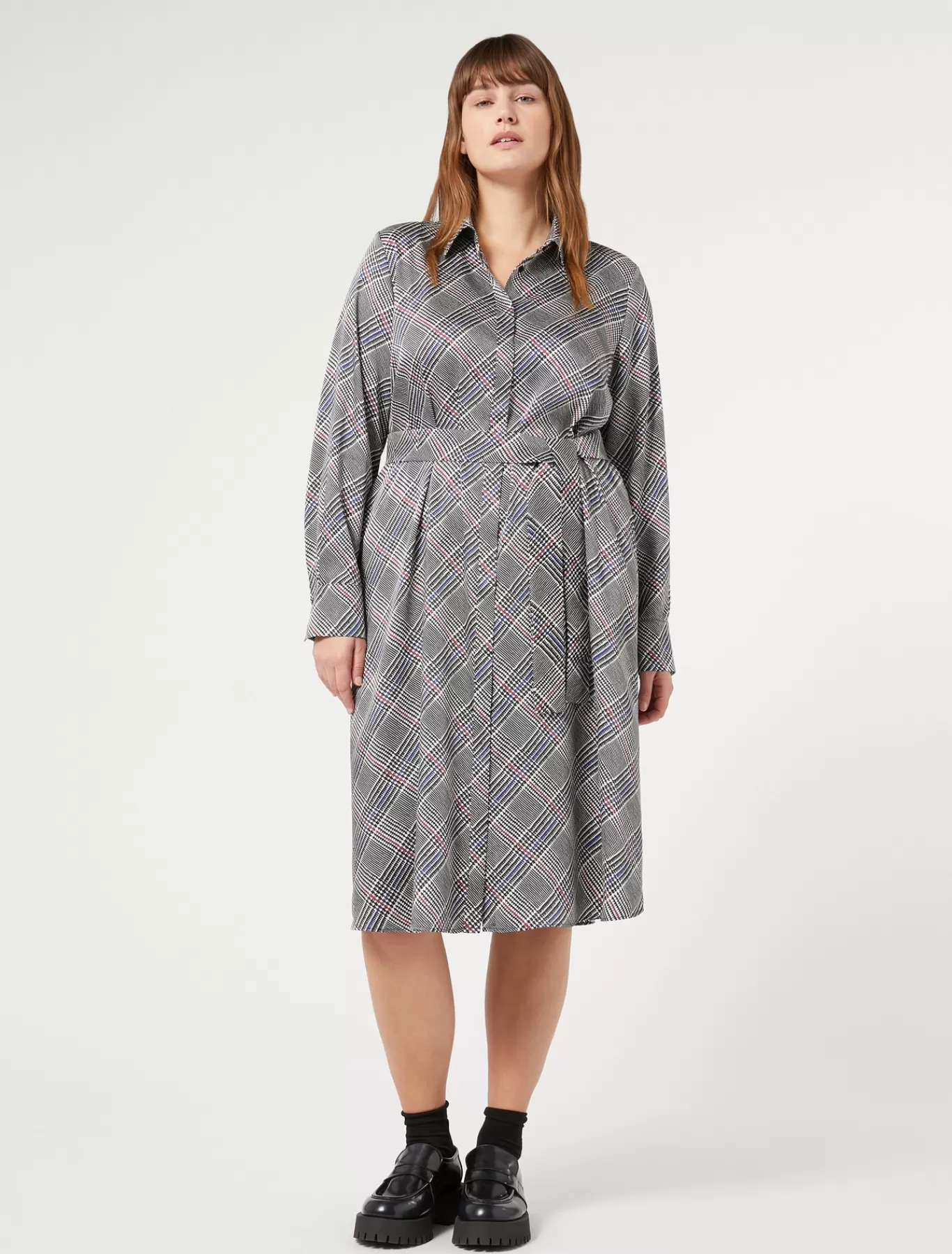 Marina Rinaldi Robes | Robes>Robe-chemise en sergé NOIR