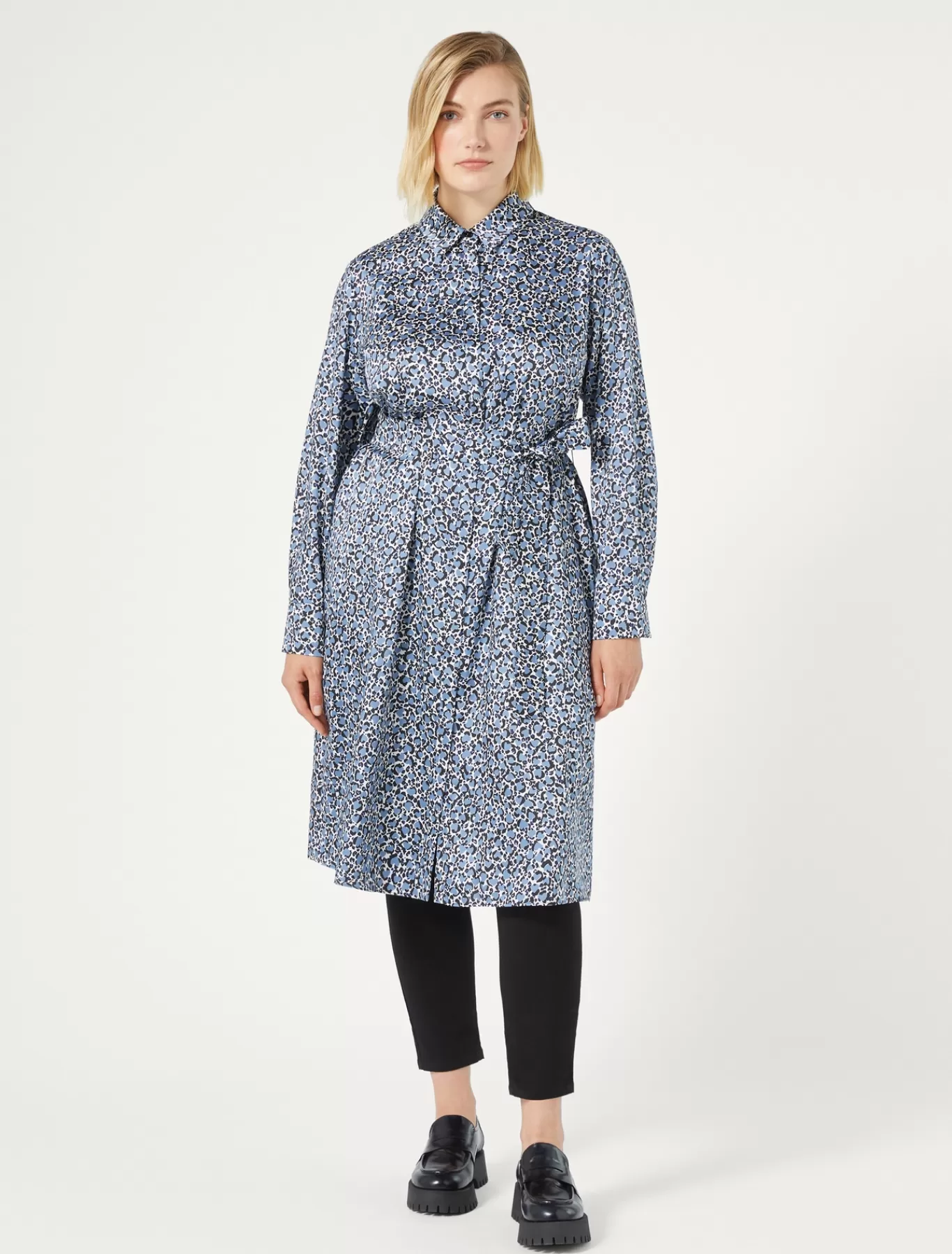 Marina Rinaldi Robes | Robes>Robe-chemise en sergé AZURE