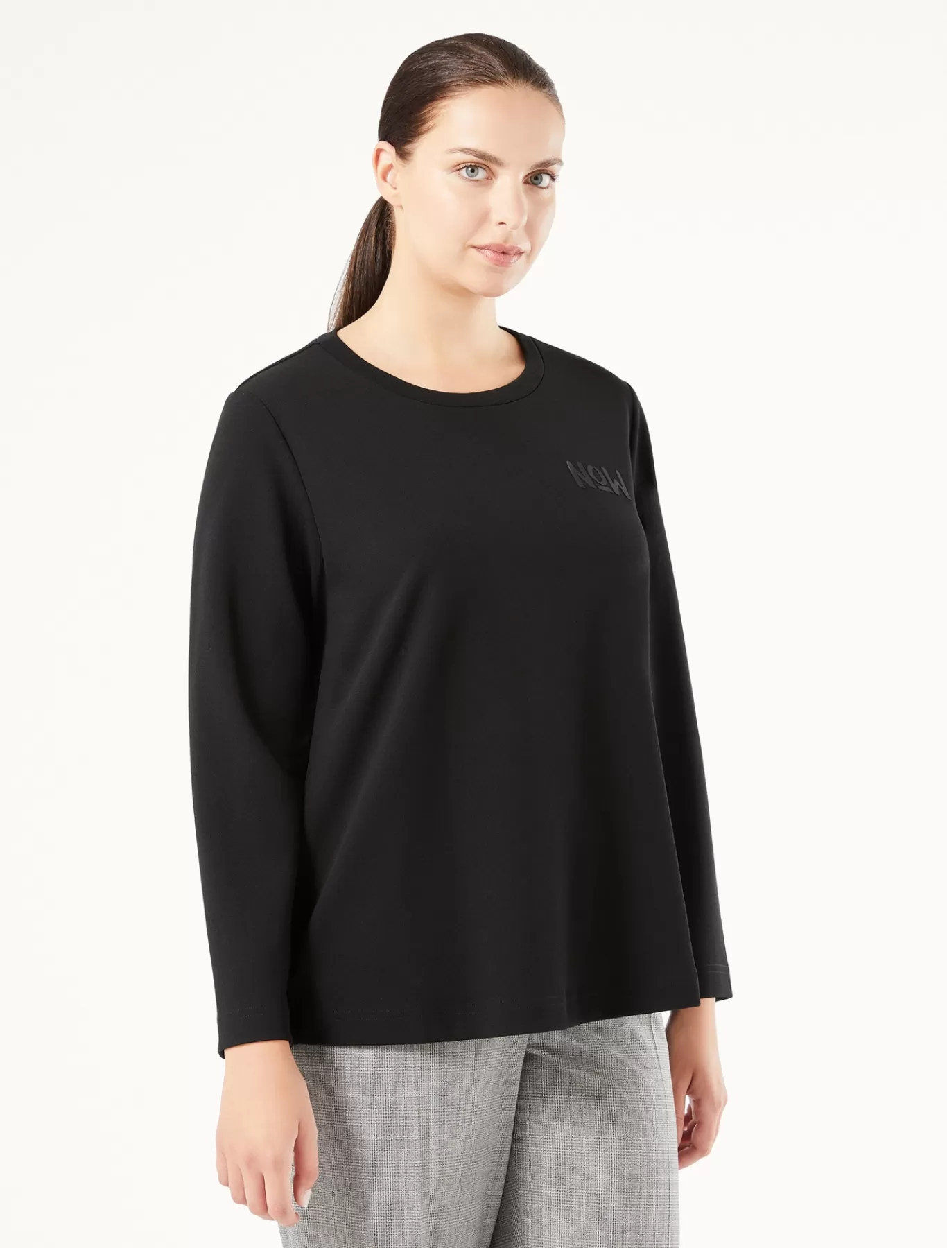 Marina Rinaldi Hauts & T-shirts | Hauts & T-shirt>Sweat-shirt en scuba crêpe NOIR