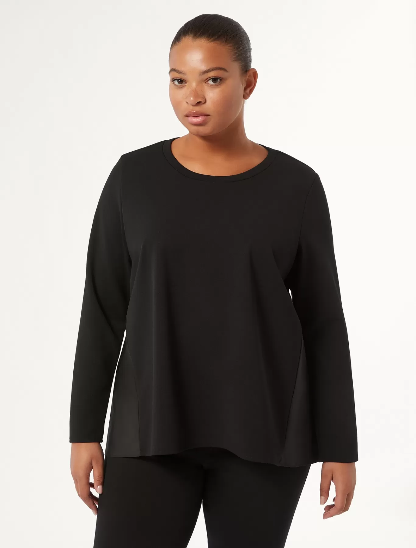 Marina Rinaldi Hauts & T-shirts | Hauts & T-shirt>Sweat-shirt en tissu technique NOIR