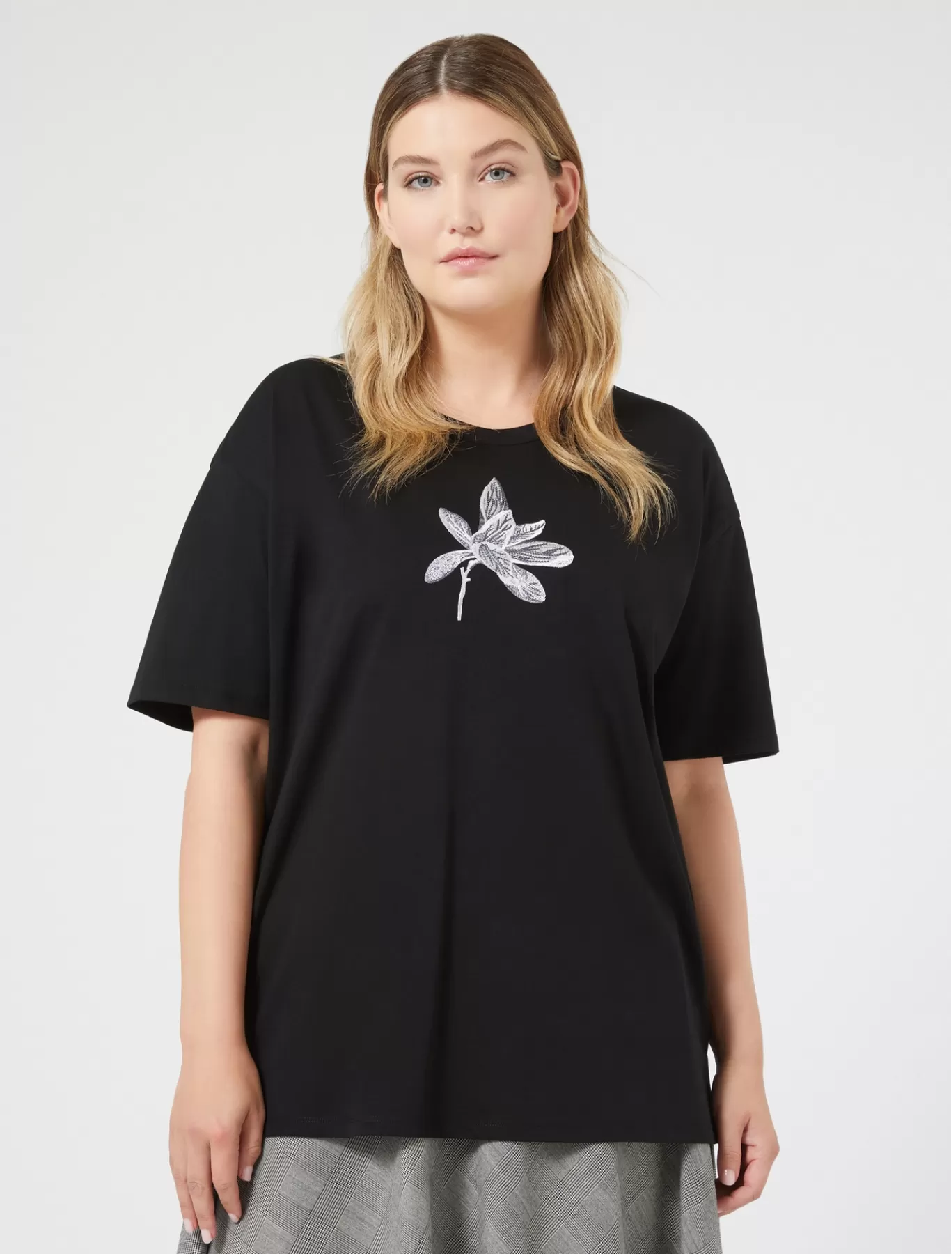 Marina Rinaldi Hauts & T-shirts | Hauts & T-shirt>T-shirt brodé en jersey NOIR