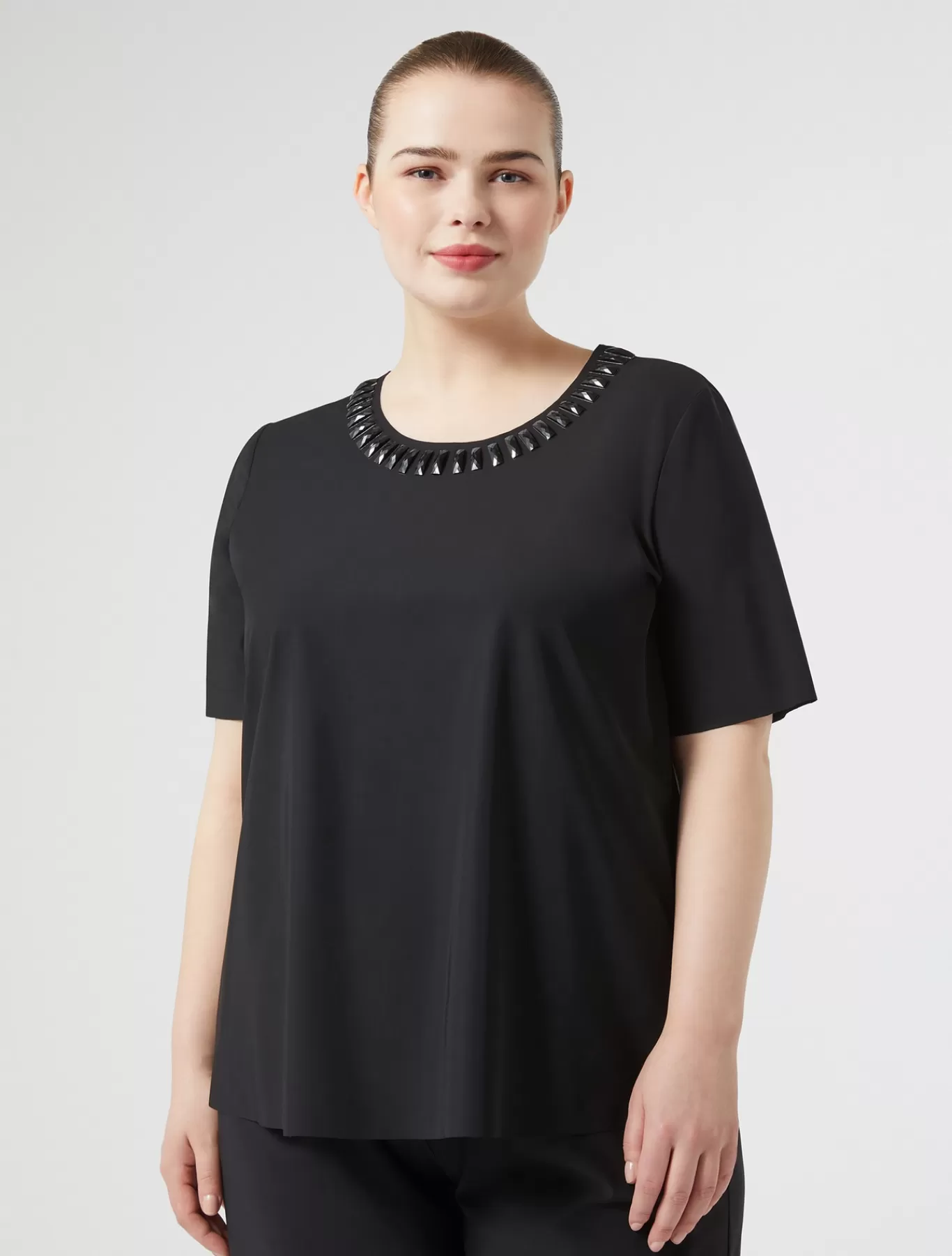 Marina Rinaldi Hauts & T-shirts | Hauts & T-shirt>T-shirt brodé en jersey NOIR