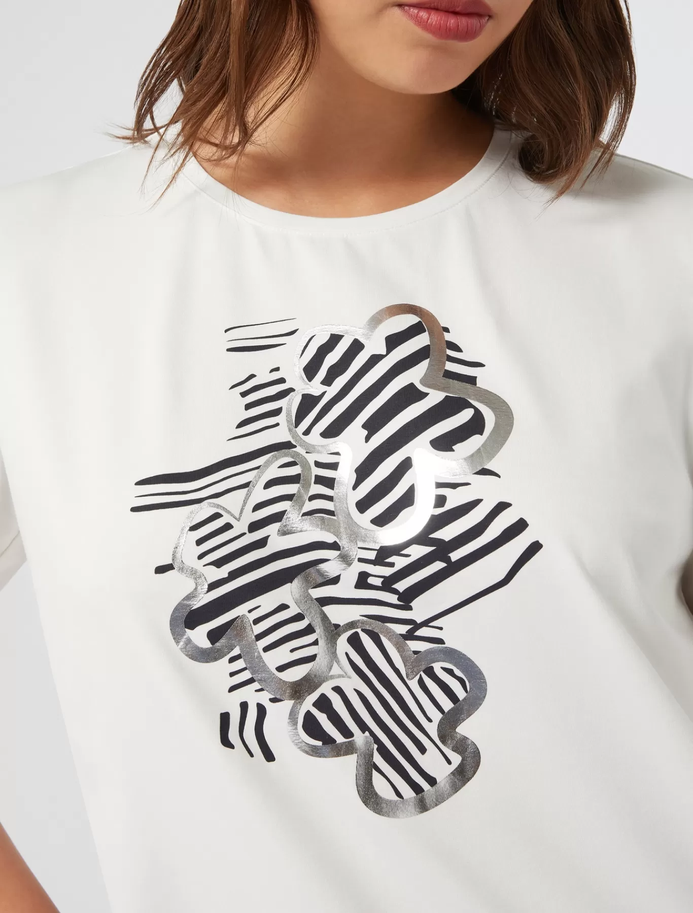 Marina Rinaldi Hauts & T-shirts | Hauts & T-shirt>T-shirt brodé en jersey BLANC