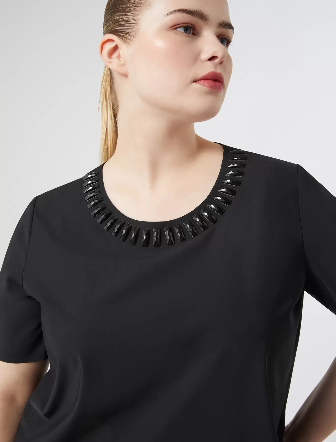 Marina Rinaldi Hauts & T-shirts | Hauts & T-shirt>T-shirt brodé en jersey NOIR