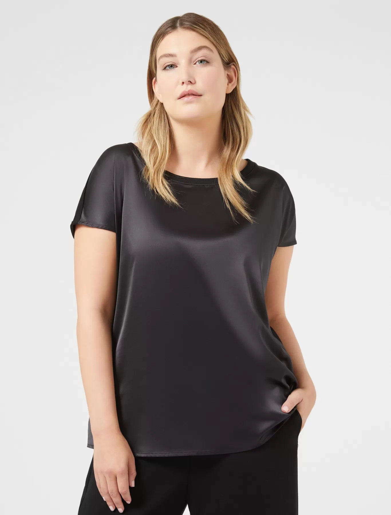 Marina Rinaldi Hauts & T-shirts | Hauts & T-shirt>T-shirt en crêpe de jersey NOIR