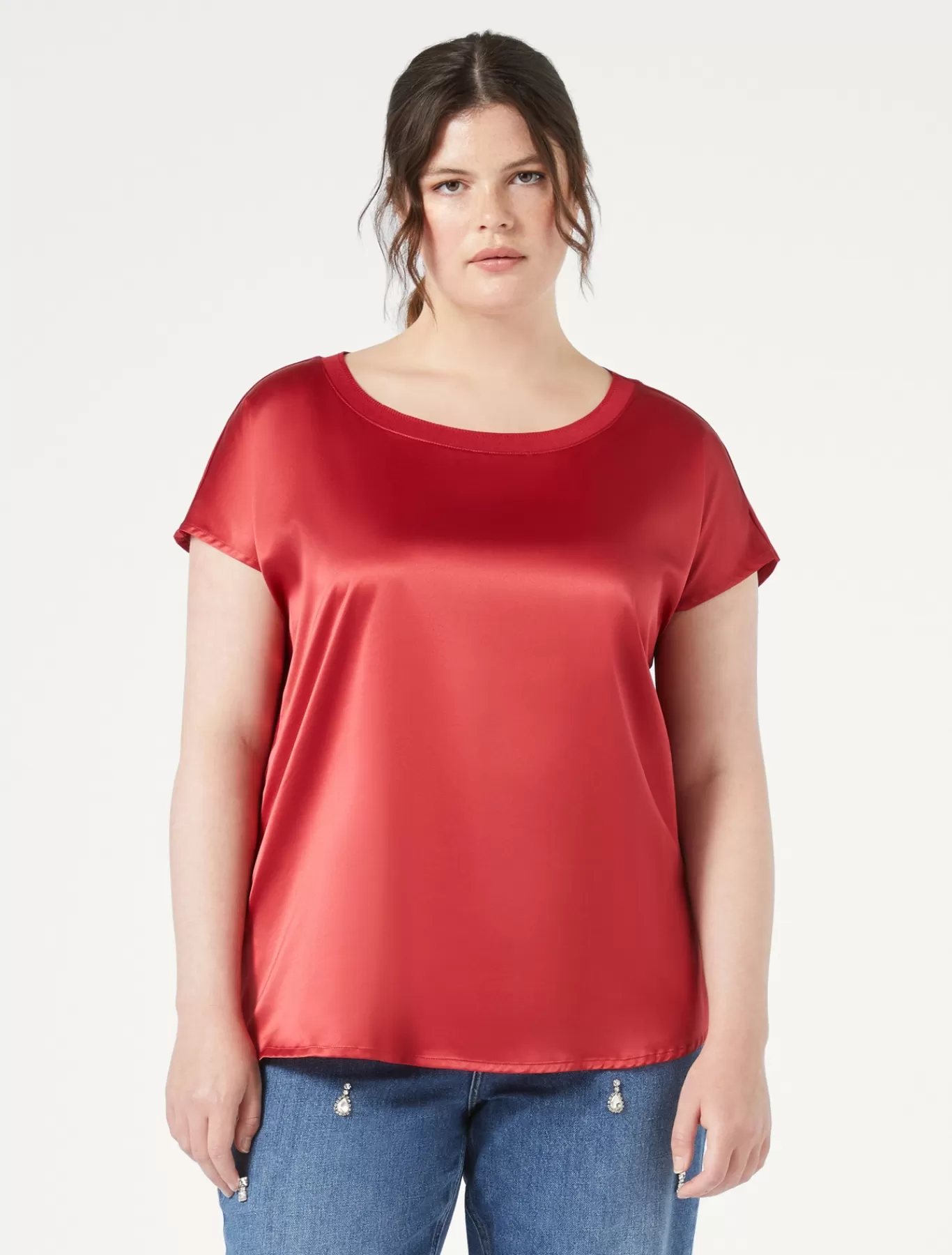 Marina Rinaldi Hauts & T-shirts | Hauts & T-shirt>T-shirt en crêpe de jersey ROUGE