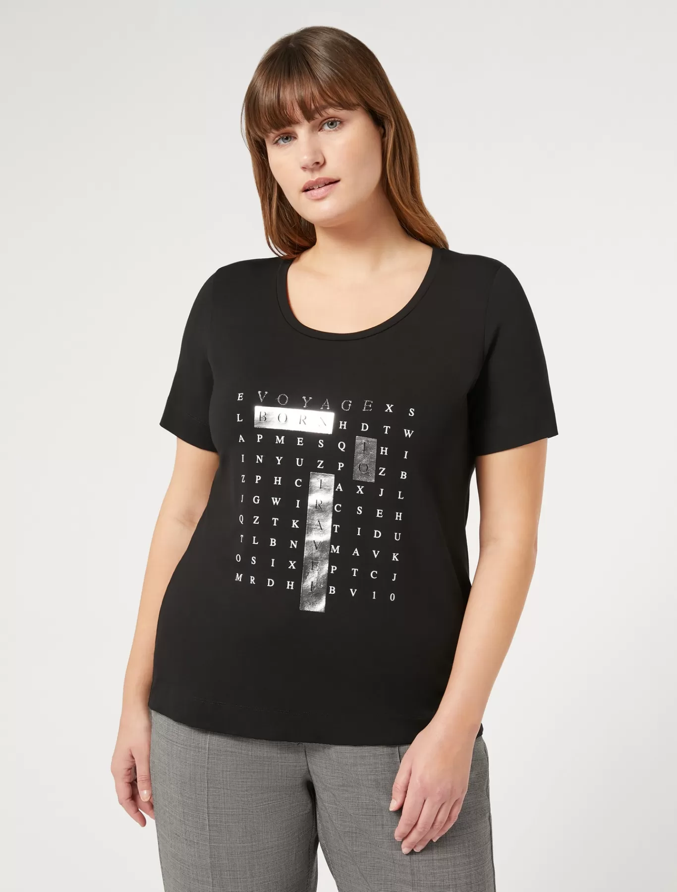 Marina Rinaldi Hauts & T-shirts | Hauts & T-shirt>T-shirt en jersey avec broderies NOIR