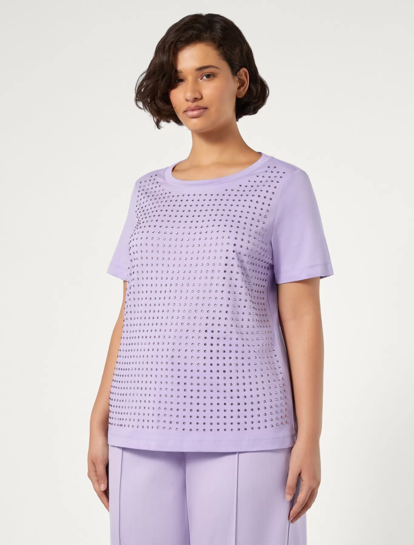 Marina Rinaldi Hauts & T-shirts | Hauts & T-shirt>T-shirt en jersey avec strass LILAS