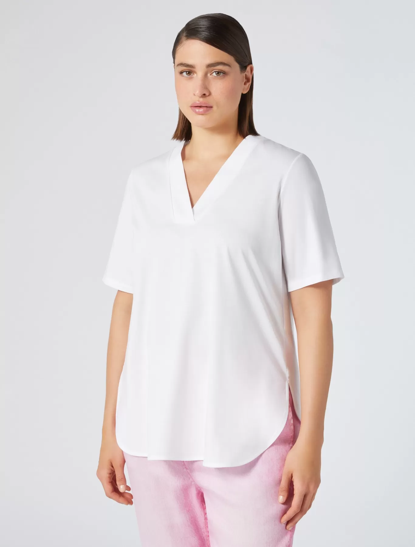 Marina Rinaldi Hauts & T-shirts | Hauts & T-shirt>T-shirt en jersey de coton BLANCNEUTRE