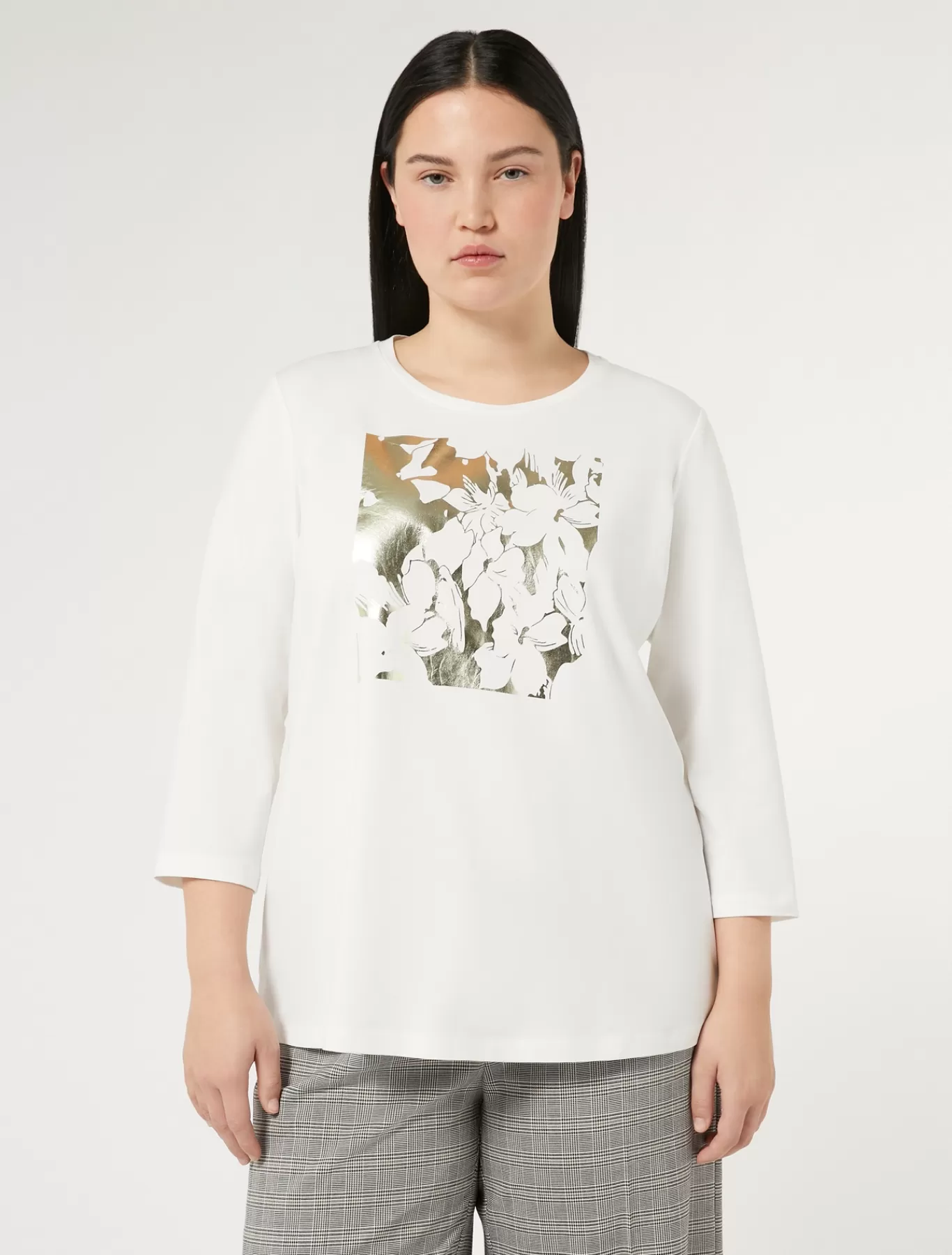 Marina Rinaldi Hauts & T-shirts | Hauts & T-shirt>T-shirt en jersey de coton stretch BLANC