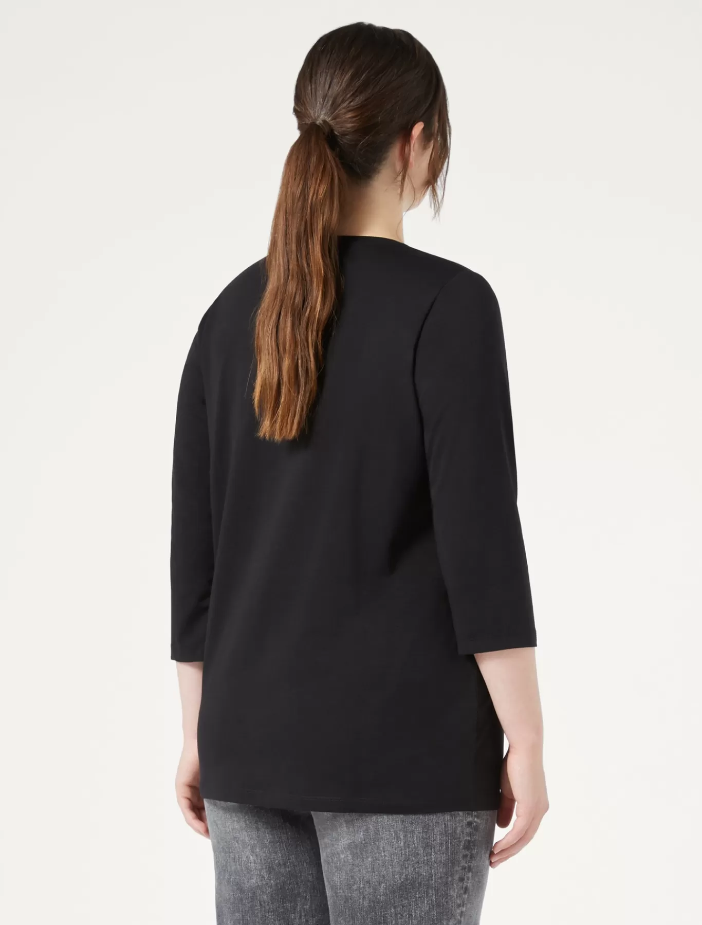 Marina Rinaldi Hauts & T-shirts | Hauts & T-shirt>T-shirt en jersey de coton stretch NOIR