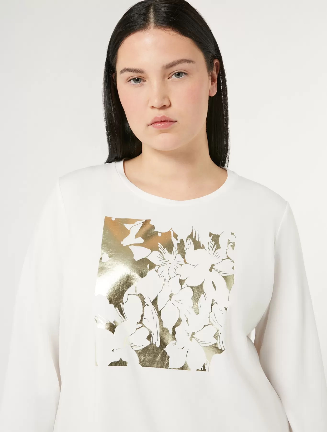 Marina Rinaldi Hauts & T-shirts | Hauts & T-shirt>T-shirt en jersey de coton stretch BLANC