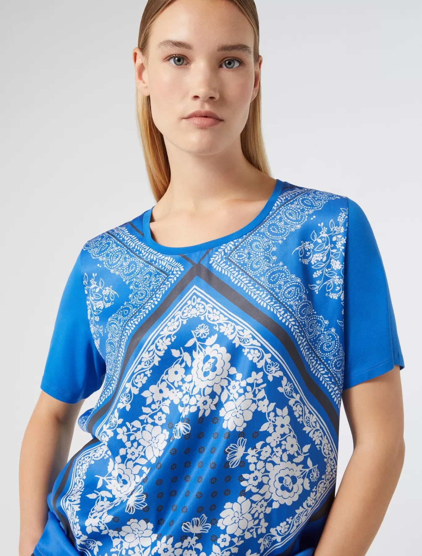 Marina Rinaldi Hauts & T-shirts | Hauts & T-shirt>T-shirt en jersey de viscose BLEUET