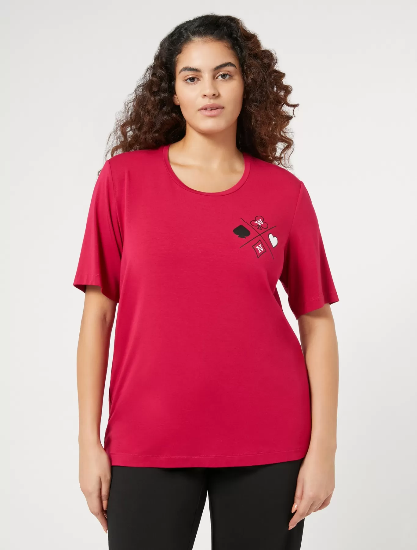 Marina Rinaldi Hauts & T-shirts | Hauts & T-shirt>T-shirt en jersey de viscose stretch ROUGE