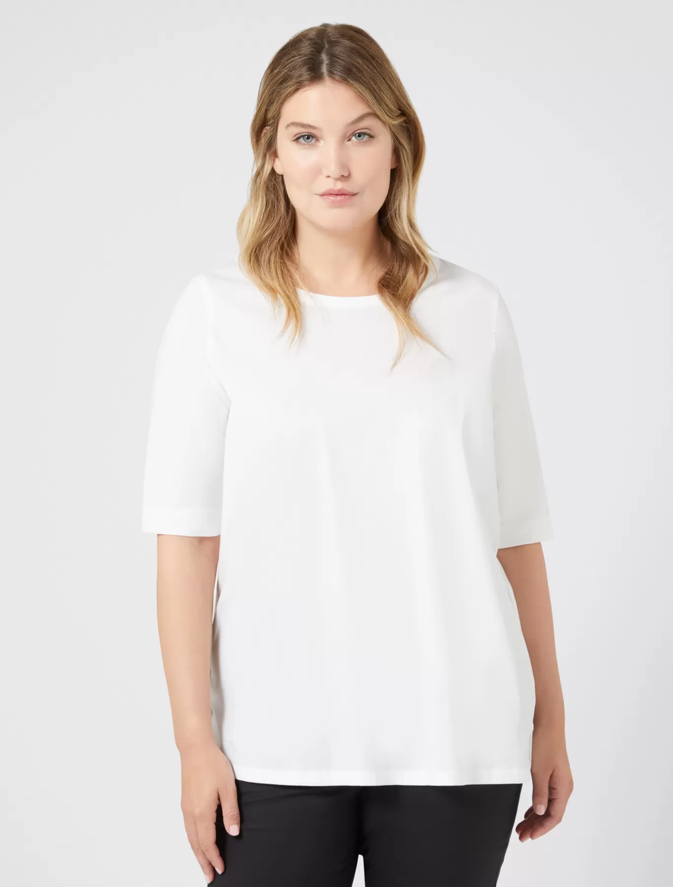 Marina Rinaldi Tuniques, Chemisiers & Blouse | Tuniques, Chemisiers & Blouses>T-shirt en jersey et popeline BLANCNEUTRE